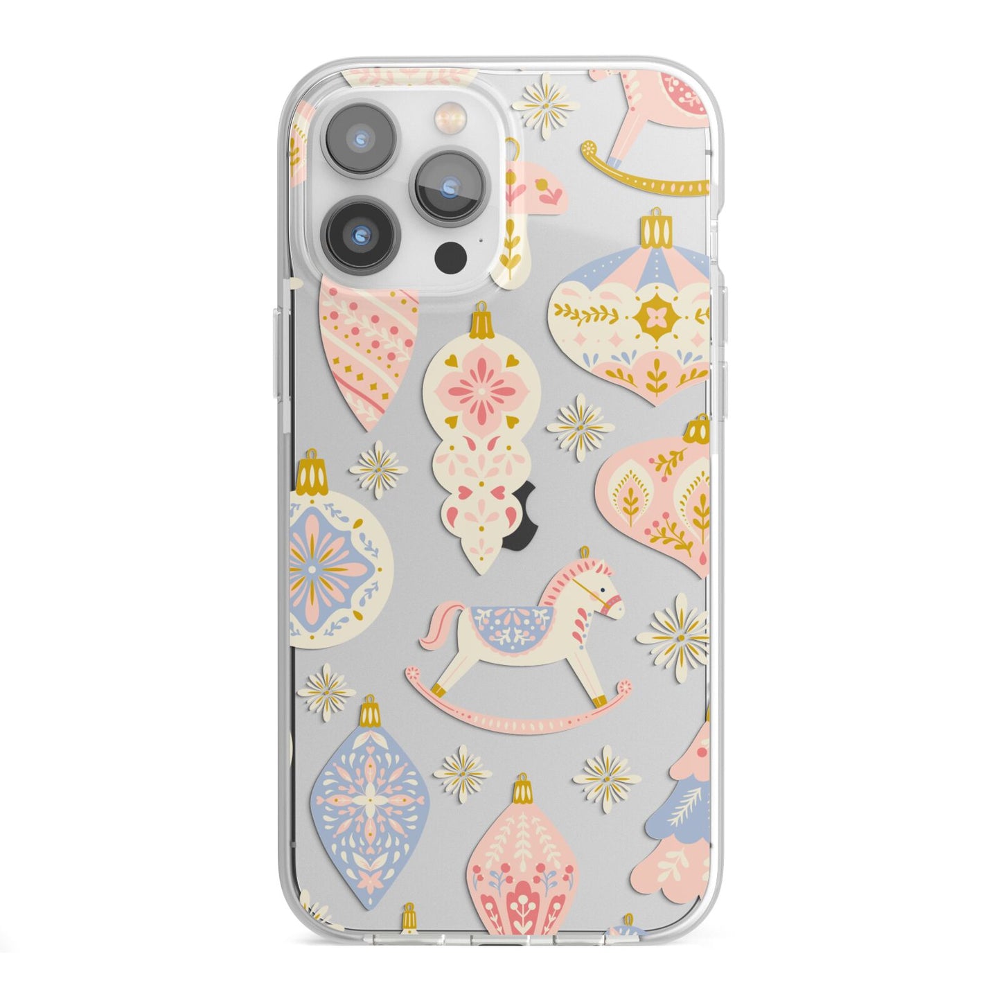 Christmas Rocking Horse iPhone 13 Pro Max TPU Impact Case with White Edges