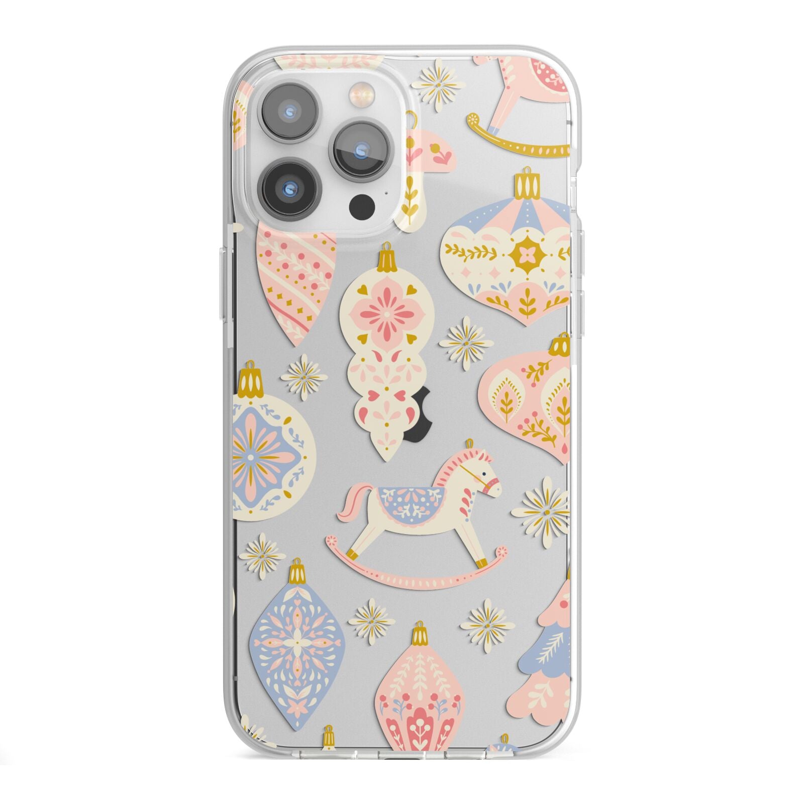 Christmas Rocking Horse iPhone 13 Pro Max TPU Impact Case with White Edges