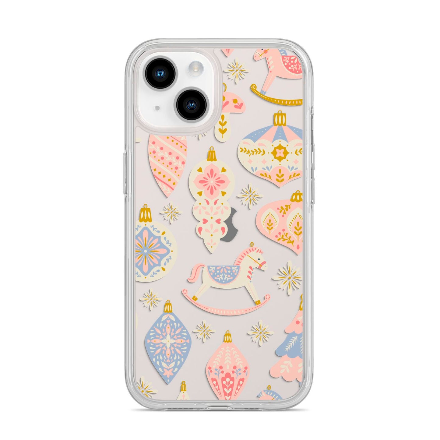 Christmas Rocking Horse iPhone 14 Clear Tough Case Starlight