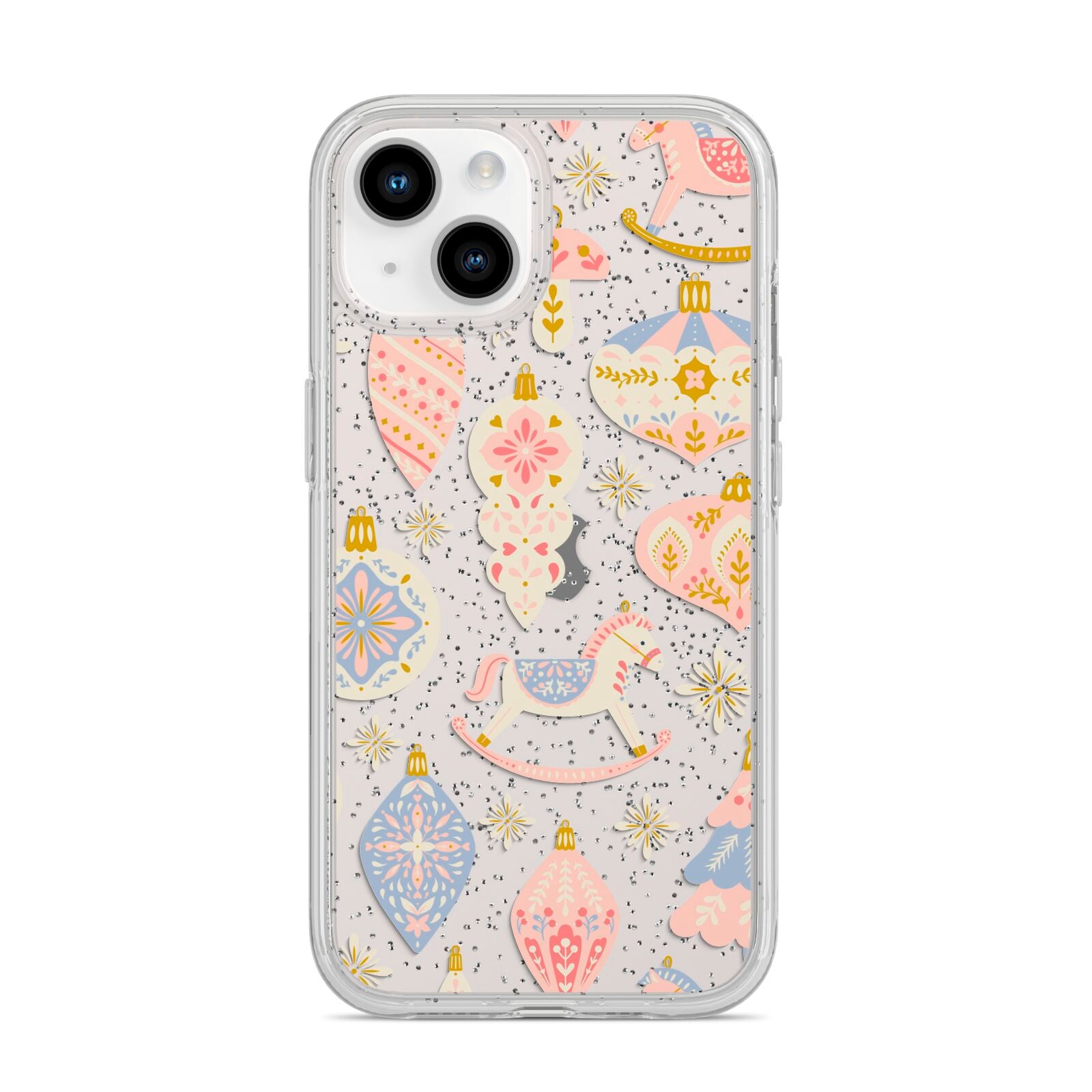 Christmas Rocking Horse iPhone 14 Glitter Tough Case Starlight