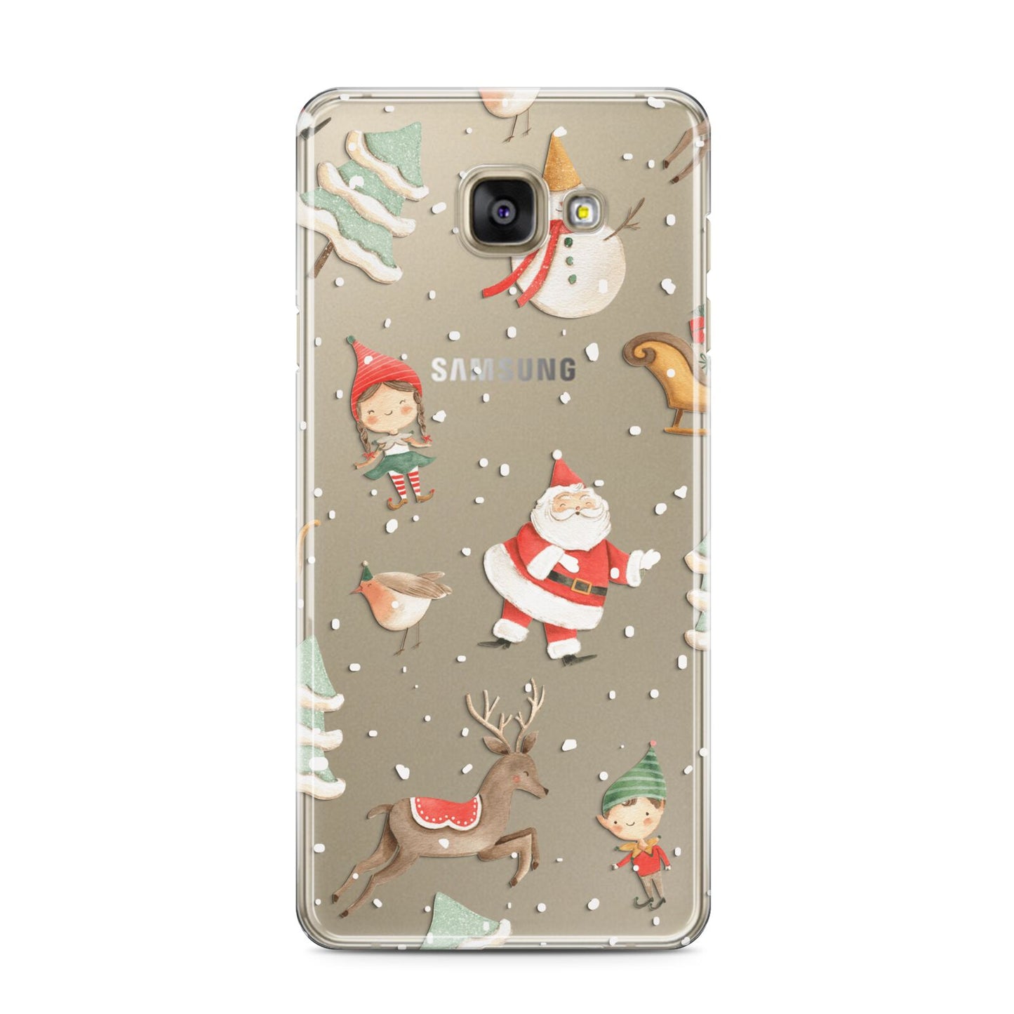 Christmas Samsung Galaxy A3 2016 Case on gold phone