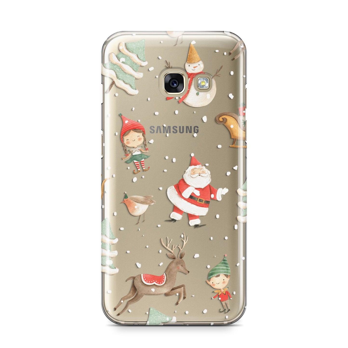 Christmas Samsung Galaxy A3 2017 Case on gold phone