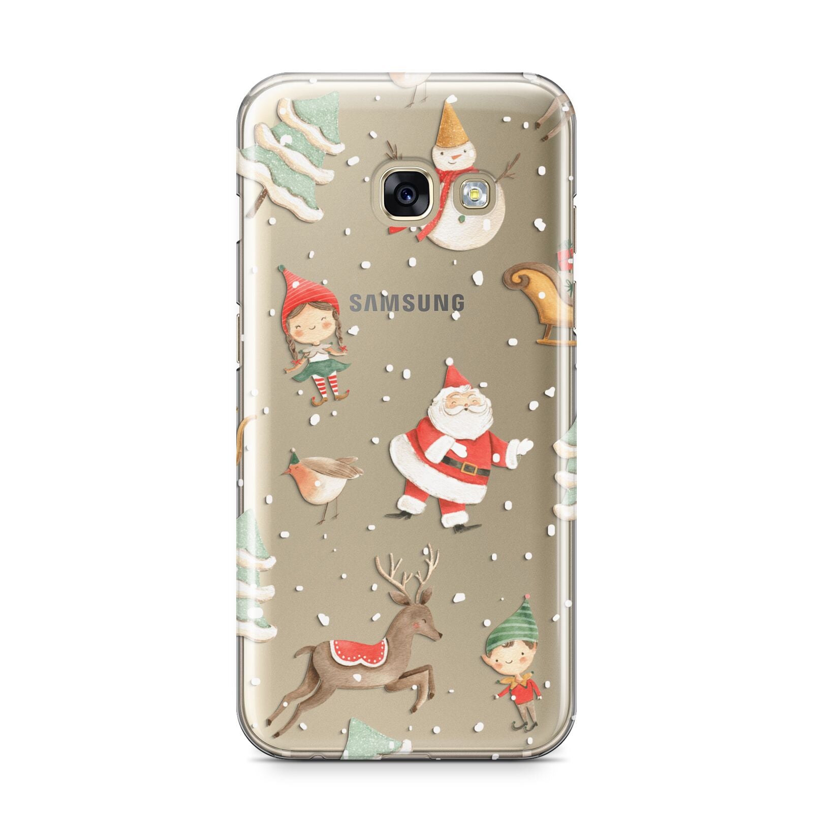 Christmas Samsung Galaxy A3 2017 Case on gold phone