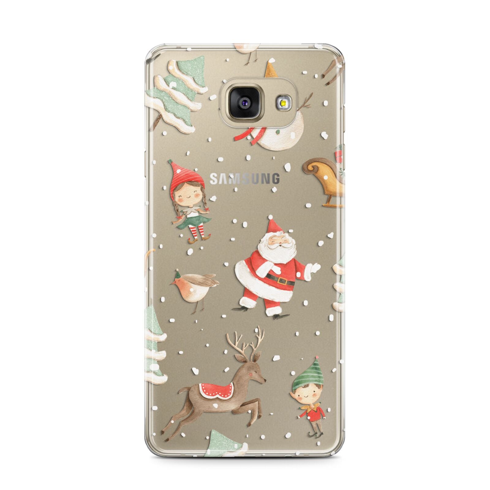 Christmas Samsung Galaxy A7 2016 Case on gold phone