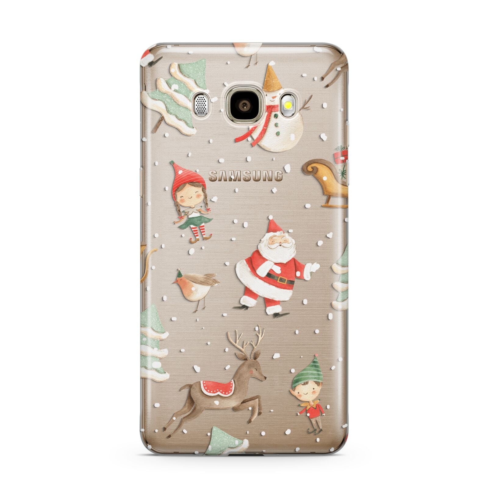 Christmas Samsung Galaxy J7 2016 Case on gold phone