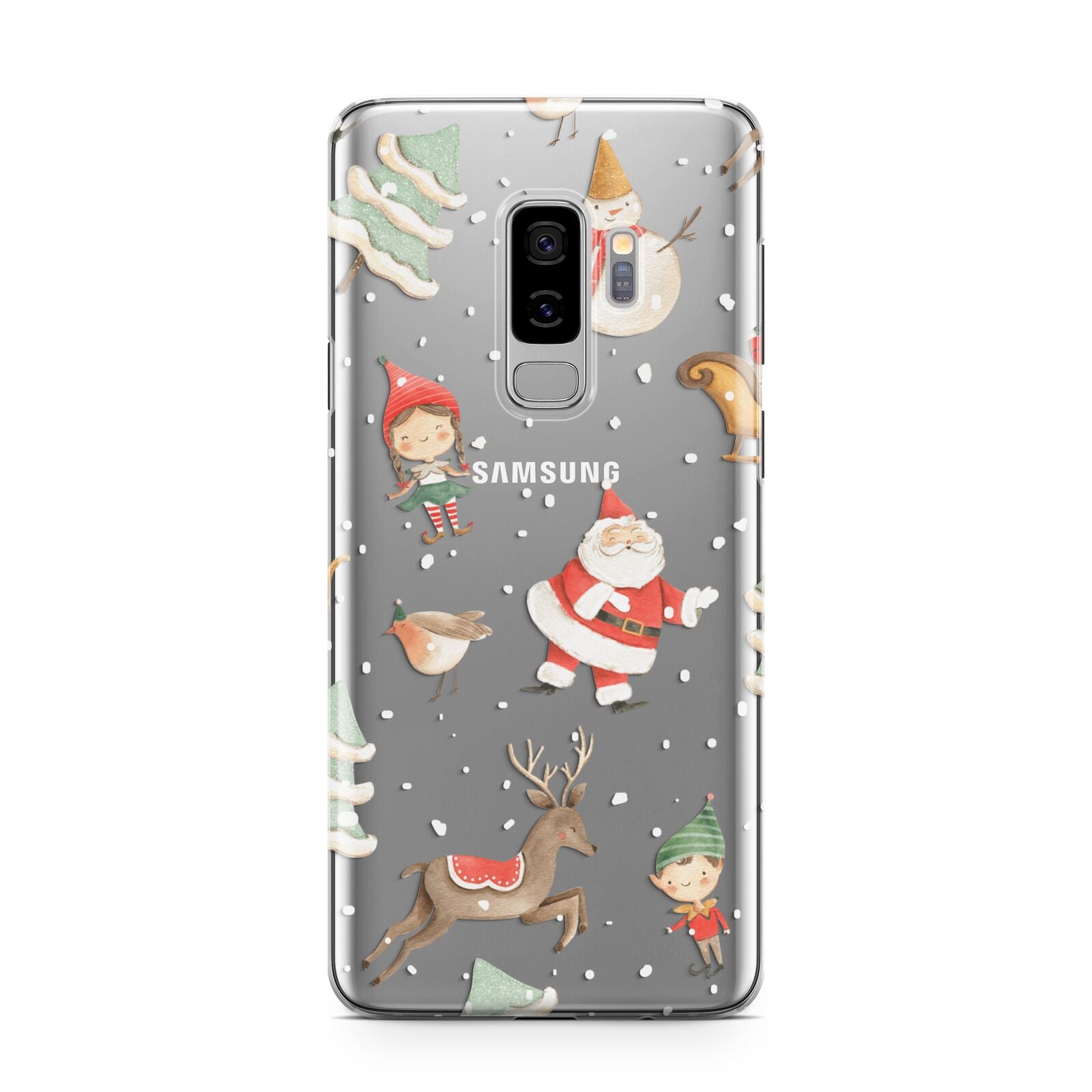 Christmas Samsung Galaxy S9 Plus Case on Silver phone