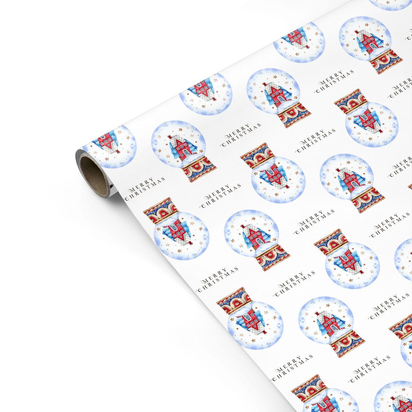 Christmas Snow Globe Pattern Personalised Gift Wrap