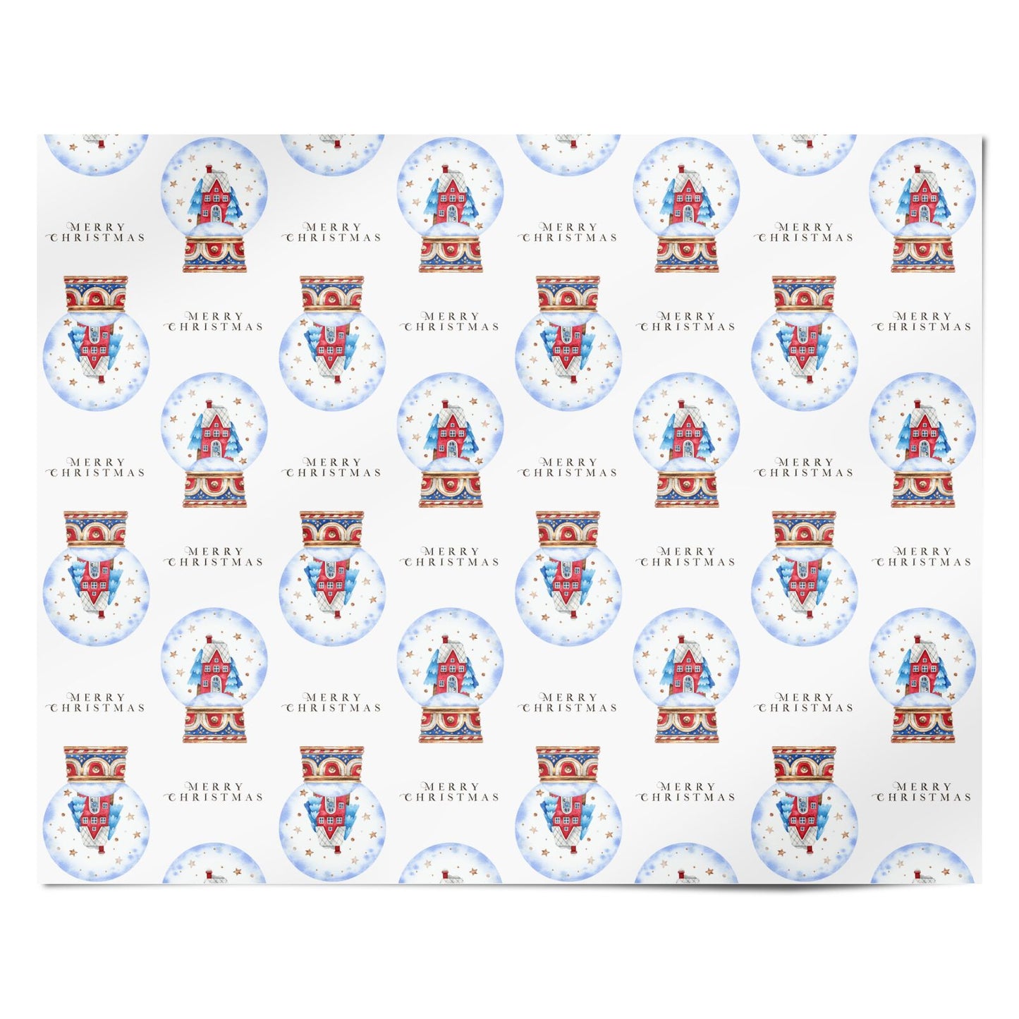 Christmas Snow Globe Pattern Personalised Wrapping Paper Alternative