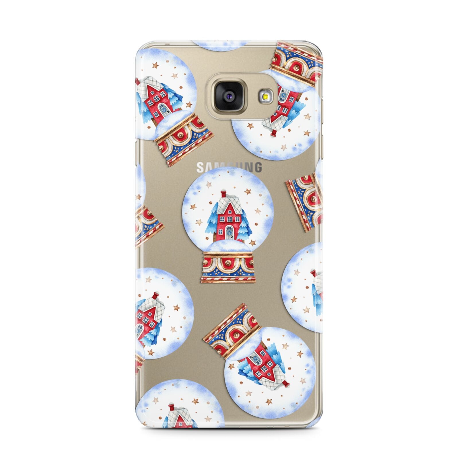 Christmas Snow Globe Pattern Samsung Galaxy A7 2016 Case on gold phone