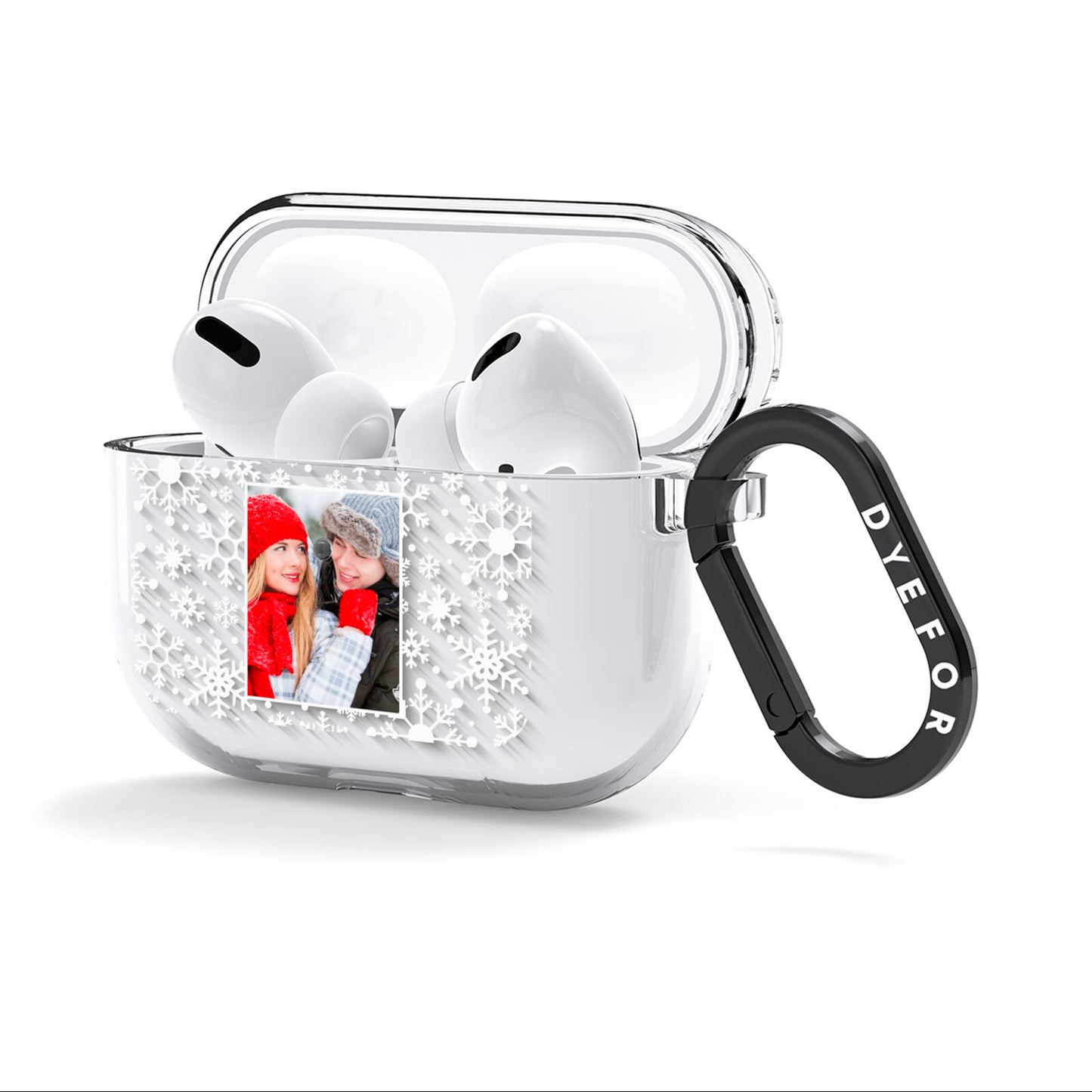 Christmas Snowflake Personalised Photo AirPods Clear Case 3rd Gen Side Image