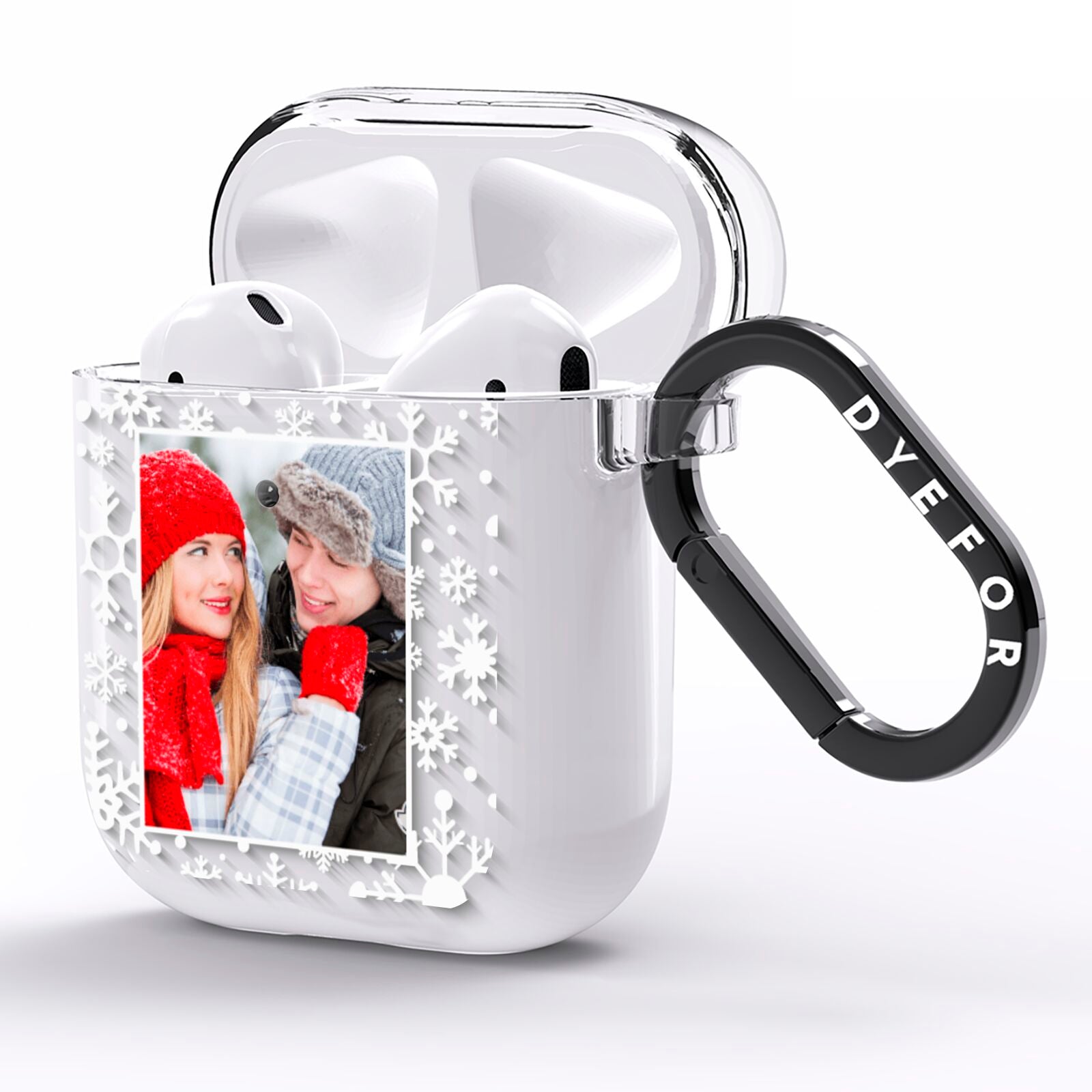 Christmas Snowflake Personalised Photo AirPods Clear Case Side Image