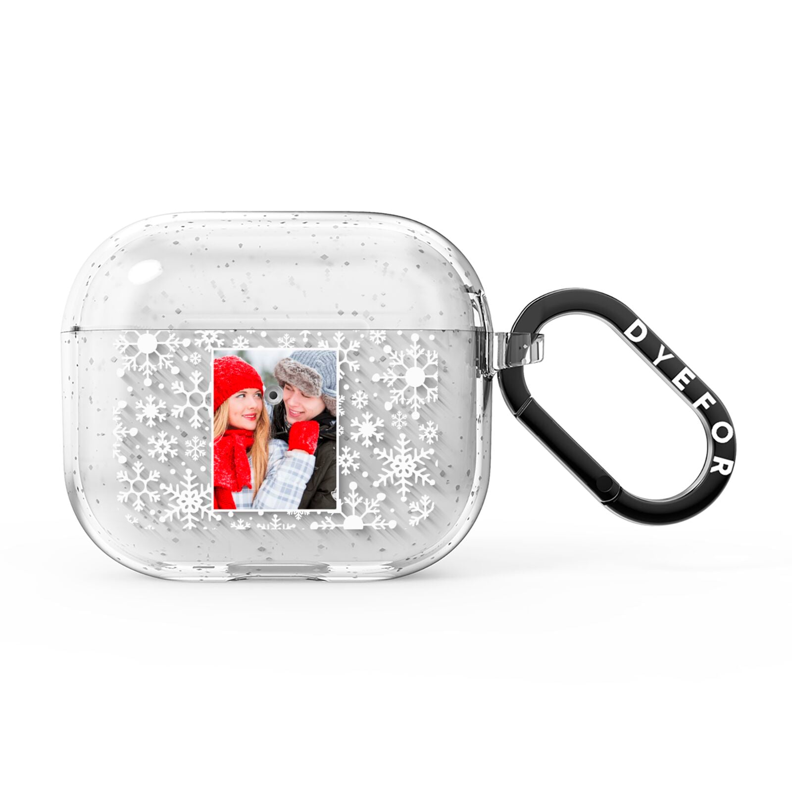 Christmas Snowflake Personalised Photo AirPods Glitter Case 3rd Gen