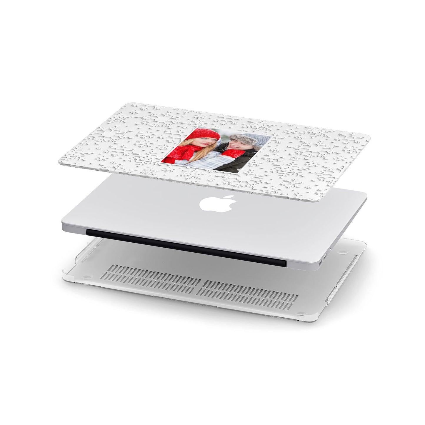 Christmas Snowflake Personalised Photo Apple MacBook Case in Detail