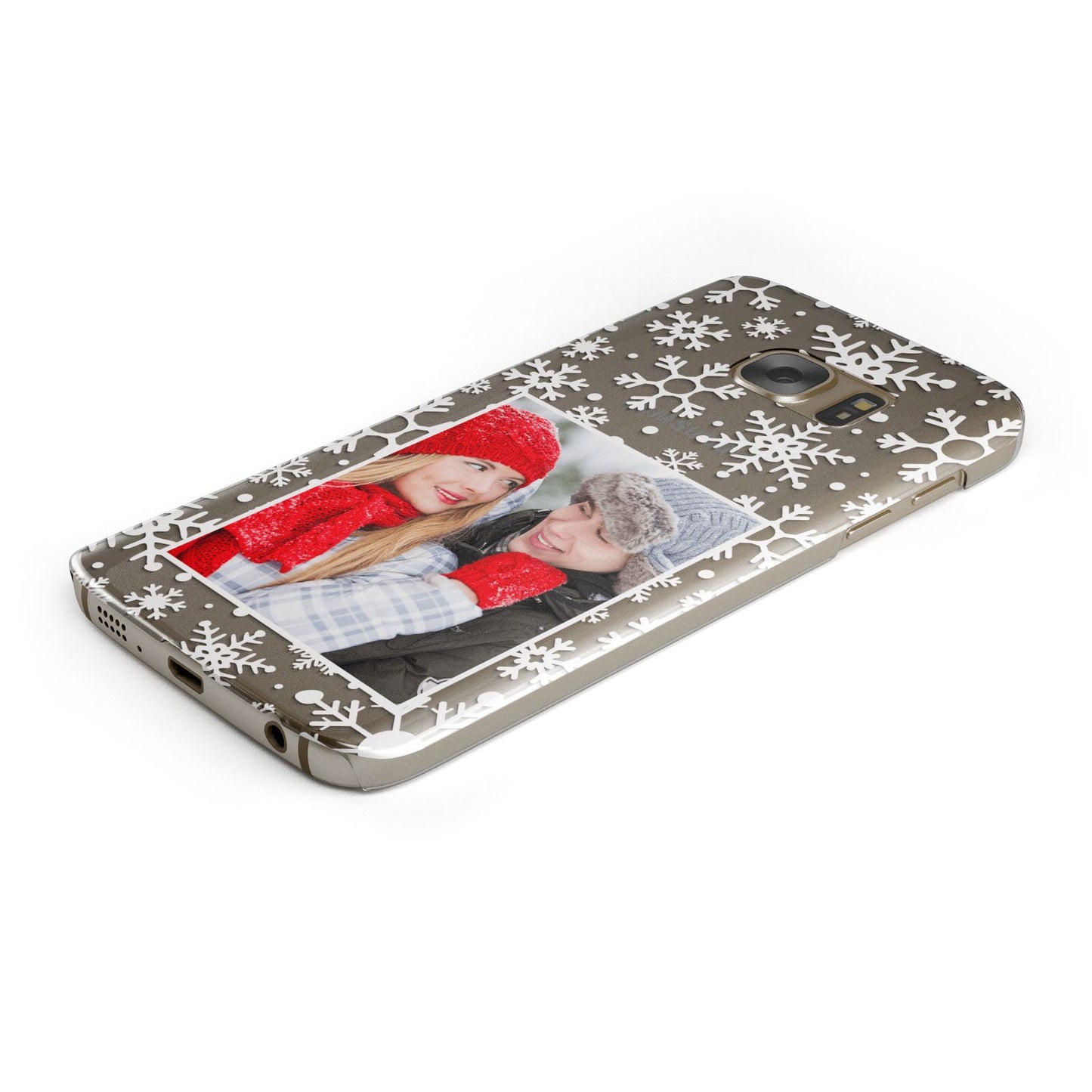 Christmas Snowflake Personalised Photo Samsung Galaxy Case Bottom Cutout