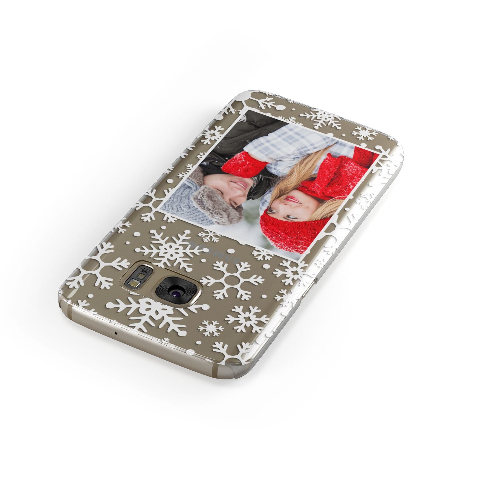 Christmas Snowflake Personalised Photo Samsung Galaxy Case Front Close Up