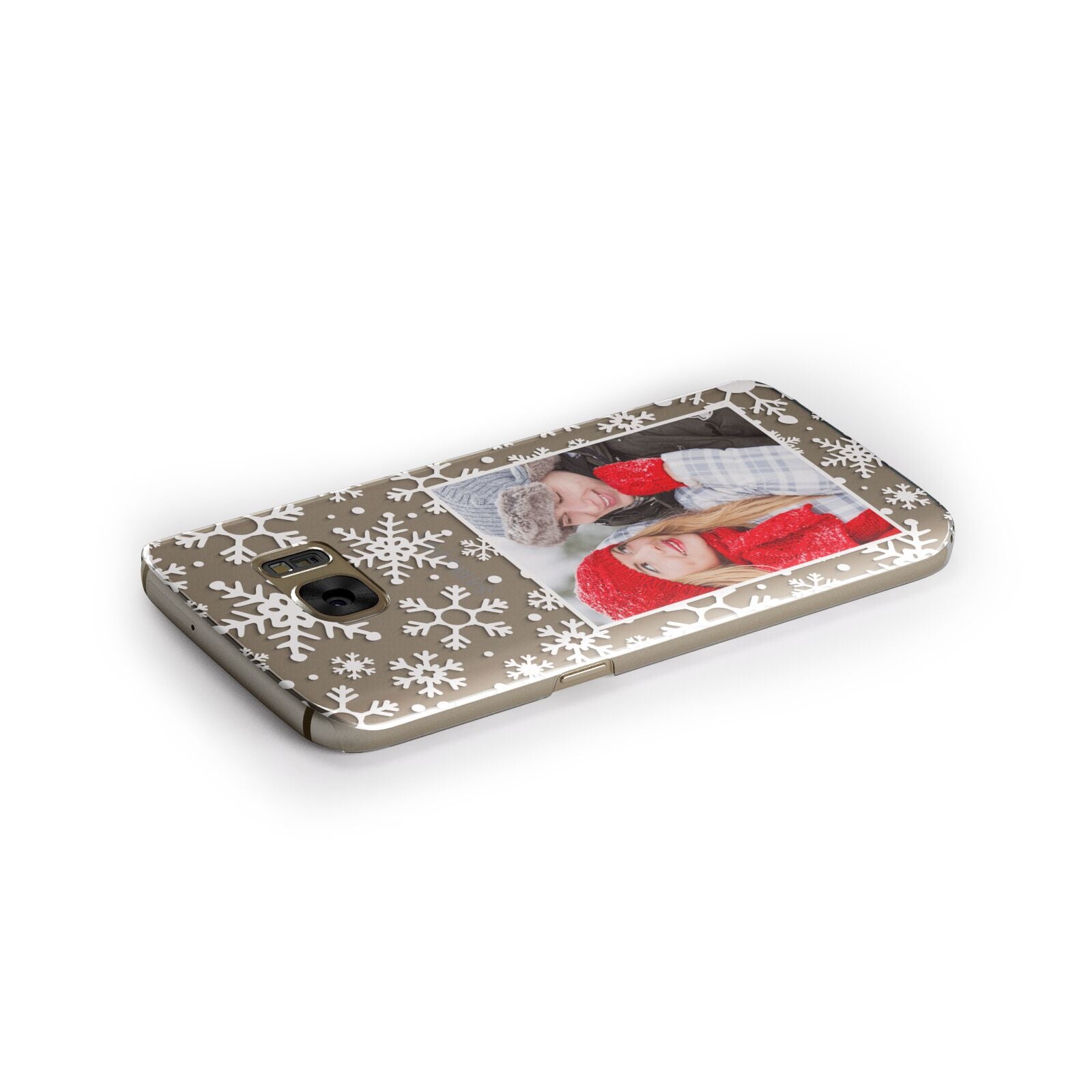 Christmas Snowflake Personalised Photo Samsung Galaxy Case Side Close Up