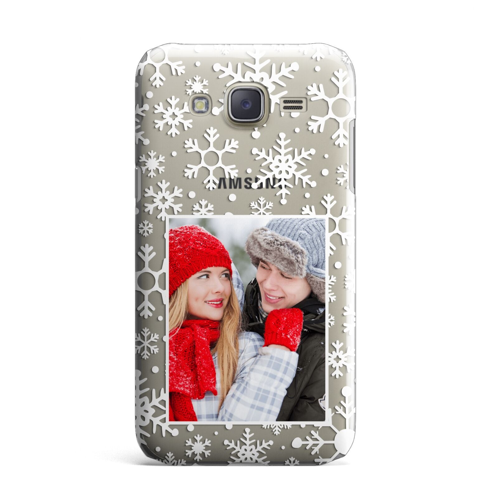 Christmas Snowflake Personalised Photo Samsung Galaxy J7 Case