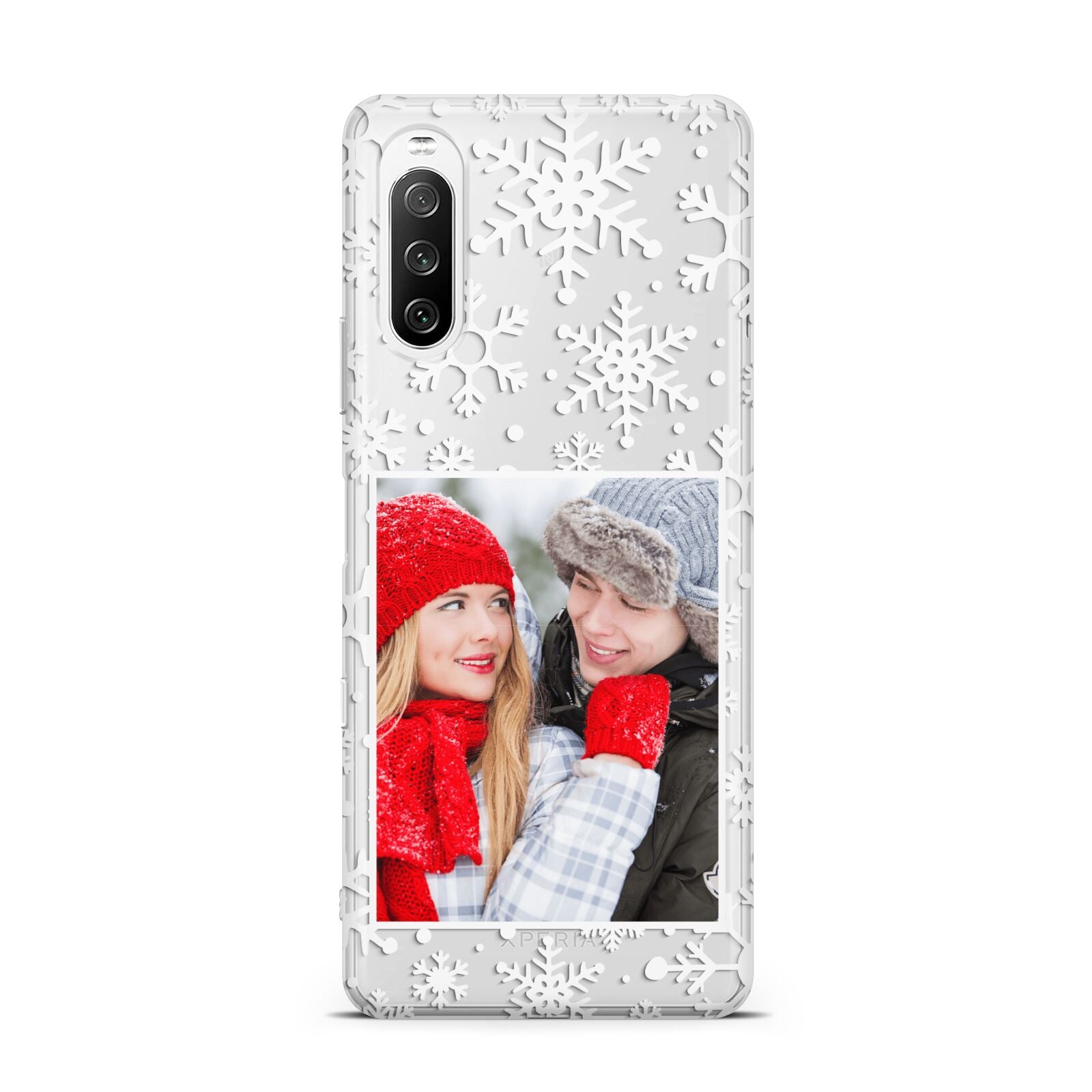 Christmas Snowflake Personalised Photo Sony Xperia 10 III Case