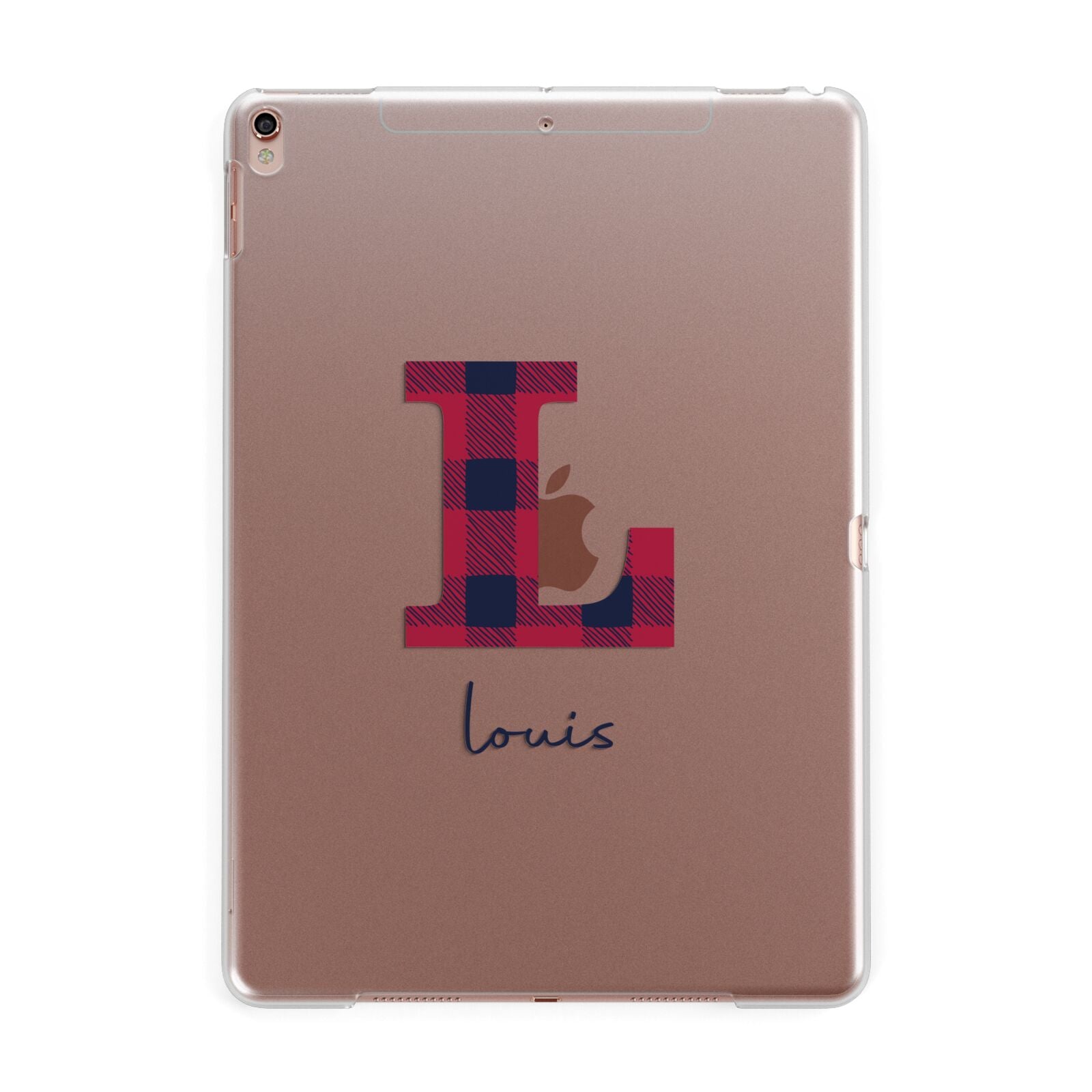 Christmas Tartan Personalised Apple iPad Rose Gold Case