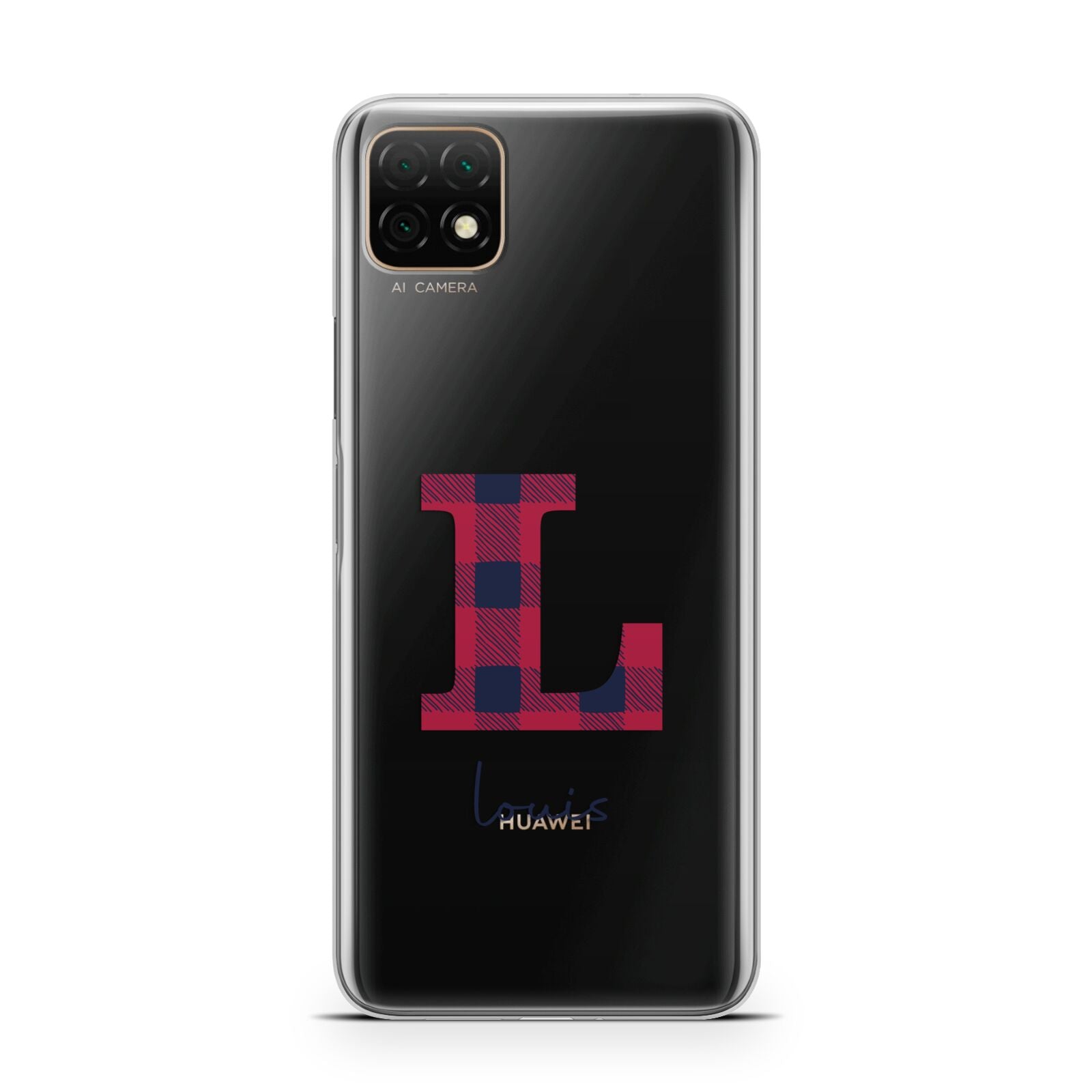 Christmas Tartan Personalised Huawei Enjoy 20 Phone Case