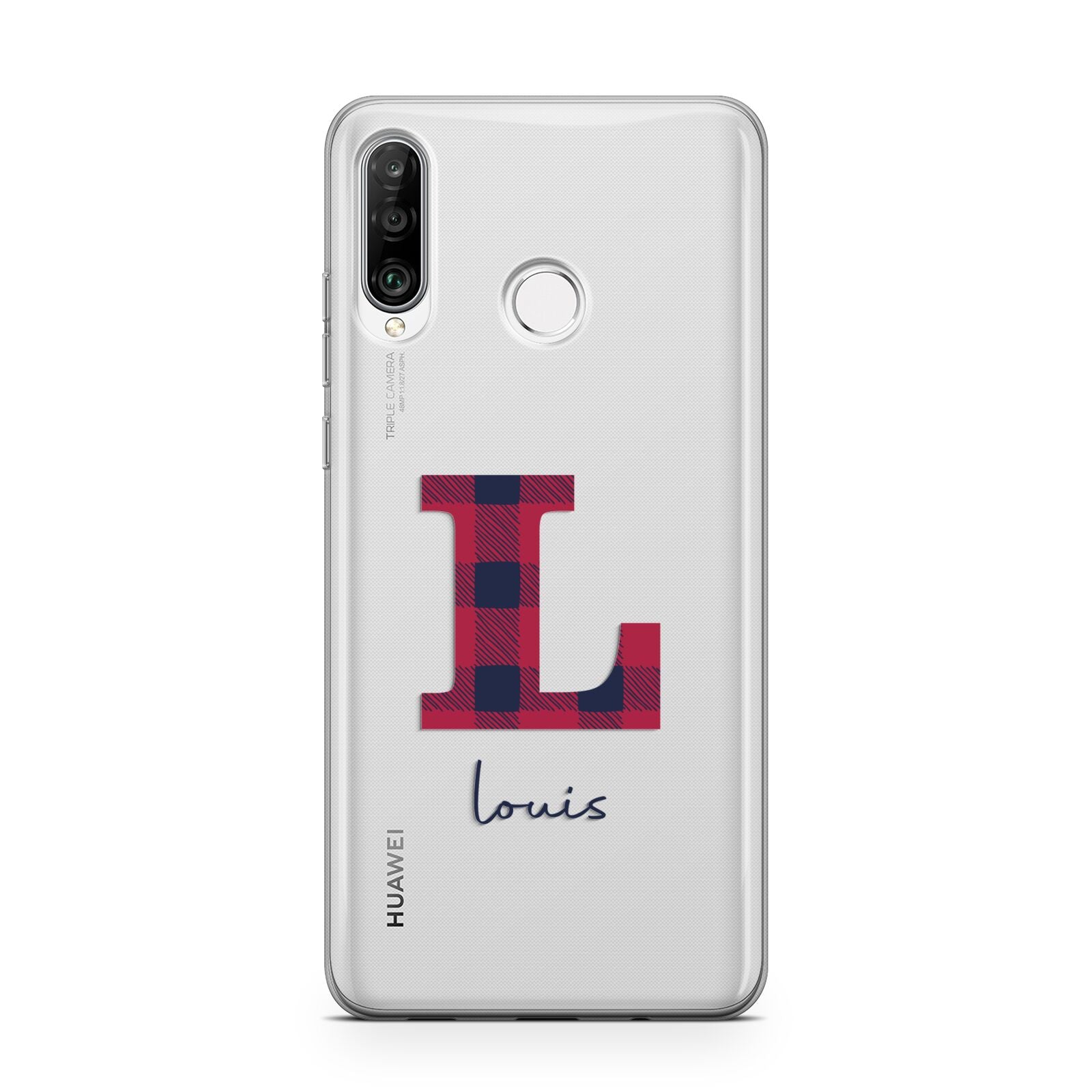 Christmas Tartan Personalised Huawei P30 Lite Phone Case