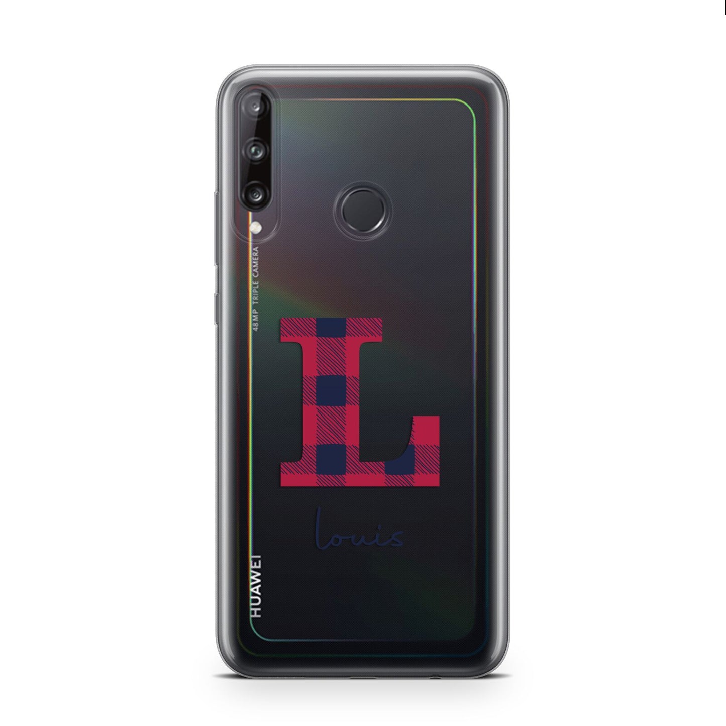 Christmas Tartan Personalised Huawei P40 Lite E Phone Case