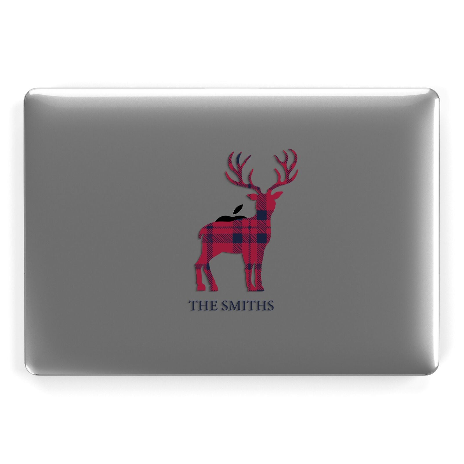 Christmas Tartan Reindeer Personalised Apple MacBook Case