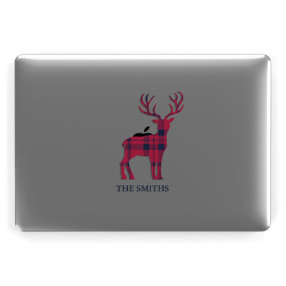 Christmas Tartan Reindeer Personalised Apple MacBook Case