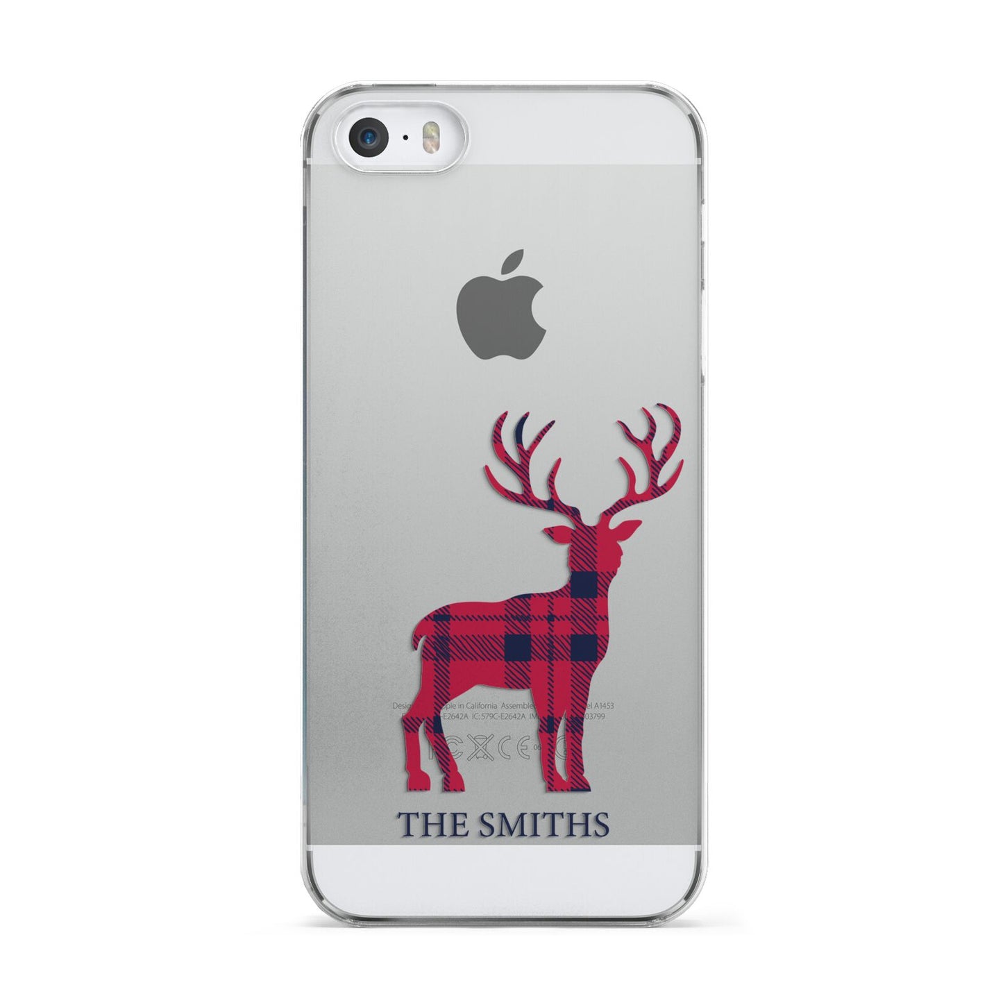 Christmas Tartan Reindeer Personalised Apple iPhone 5 Case