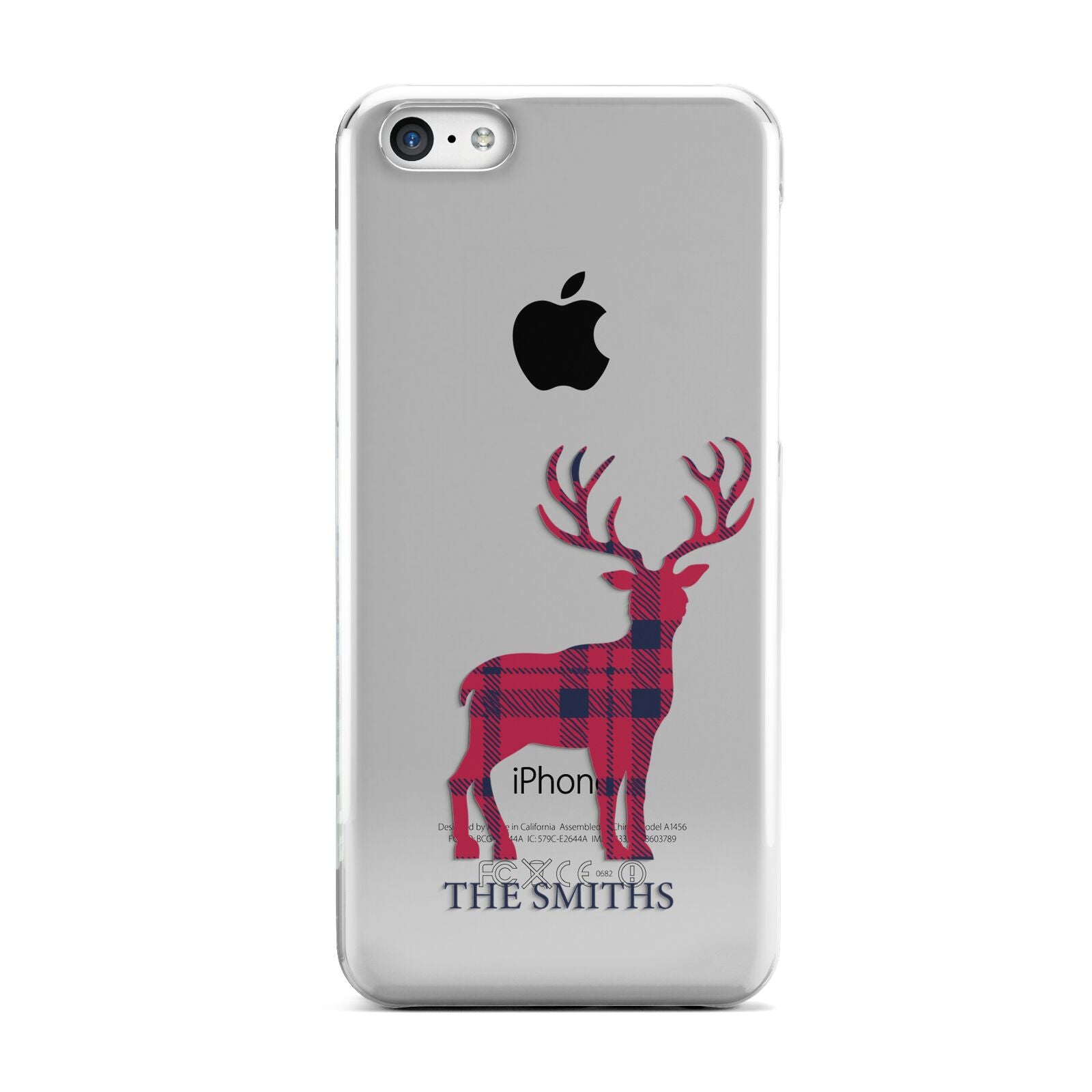 Christmas Tartan Reindeer Personalised Apple iPhone 5c Case