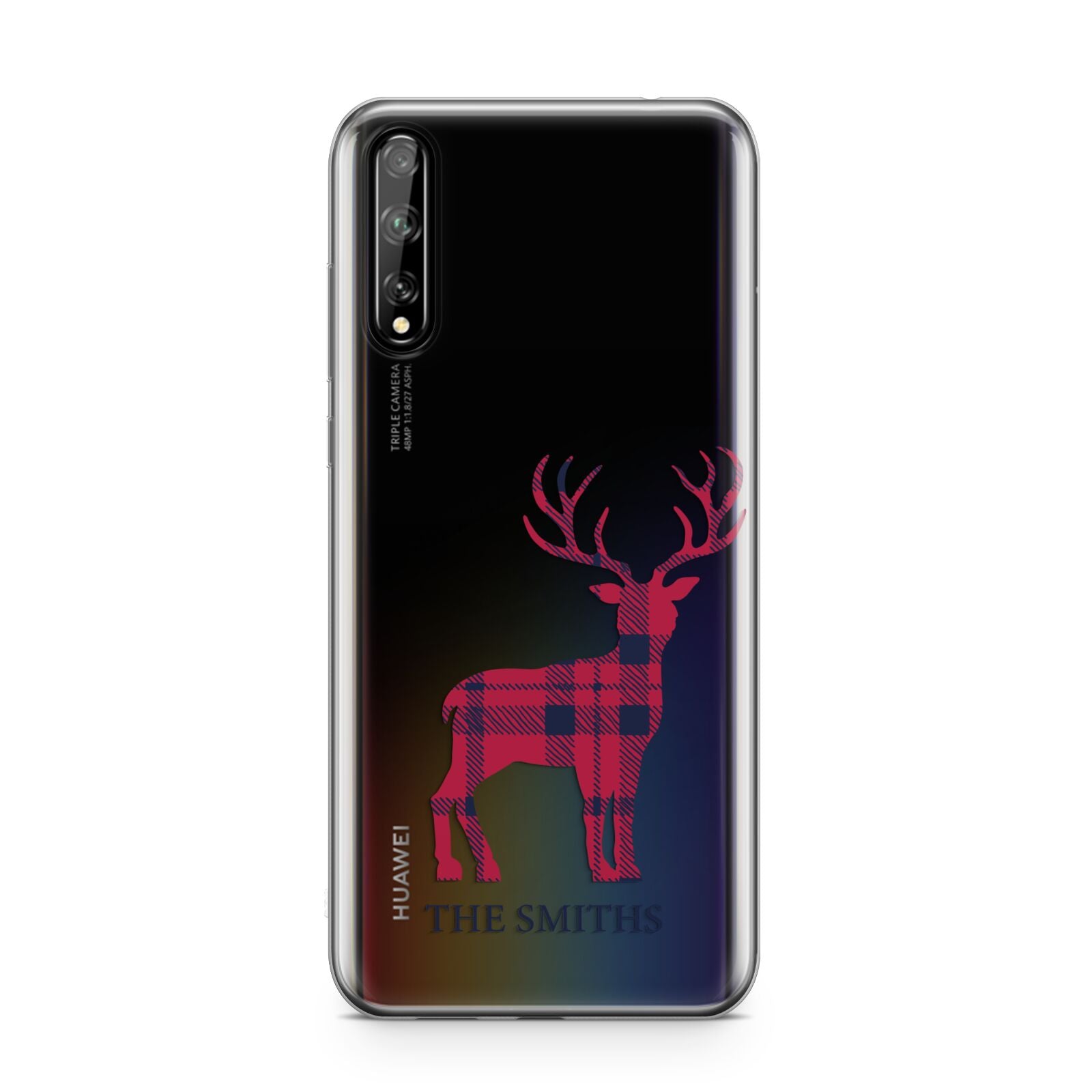 Christmas Tartan Reindeer Personalised Huawei Enjoy 10s Phone Case