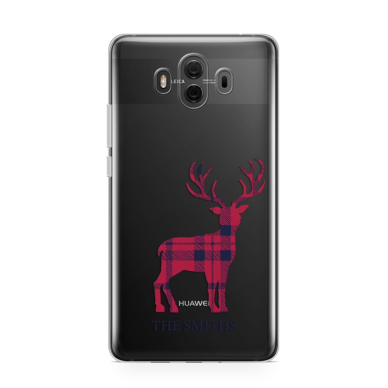 Christmas Tartan Reindeer Personalised Huawei Mate 10 Protective Phone Case