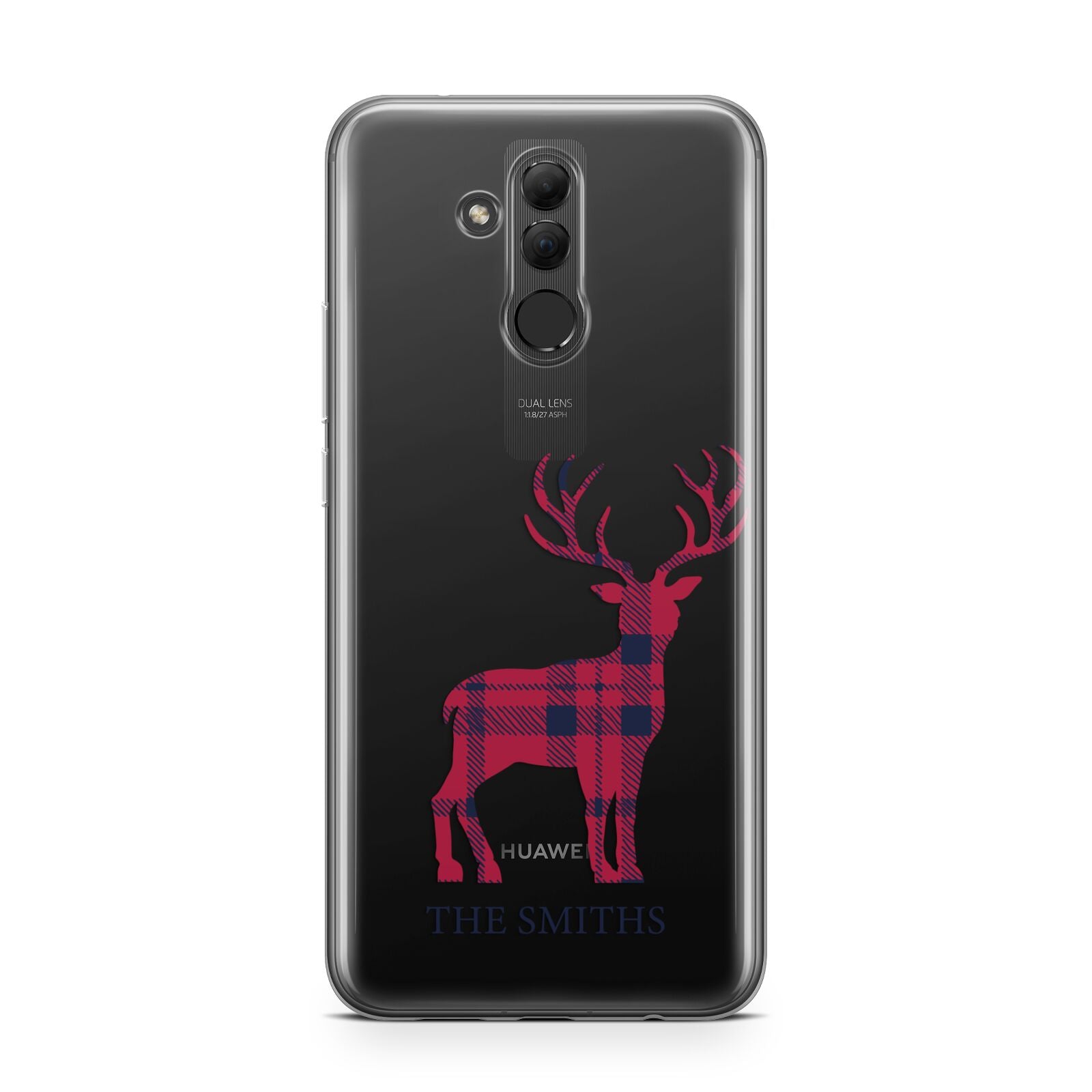 Christmas Tartan Reindeer Personalised Huawei Mate 20 Lite