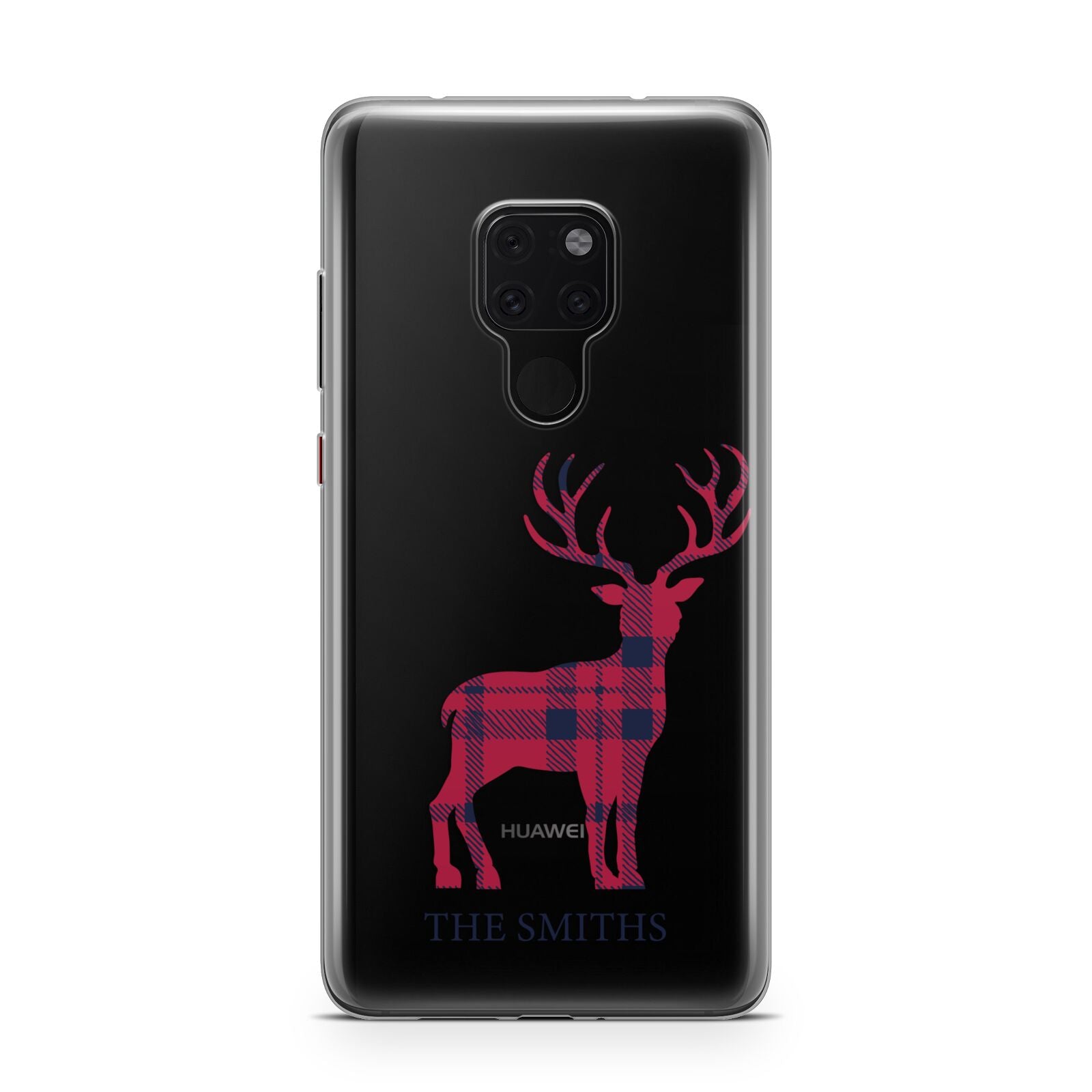 Christmas Tartan Reindeer Personalised Huawei Mate 20 Phone Case