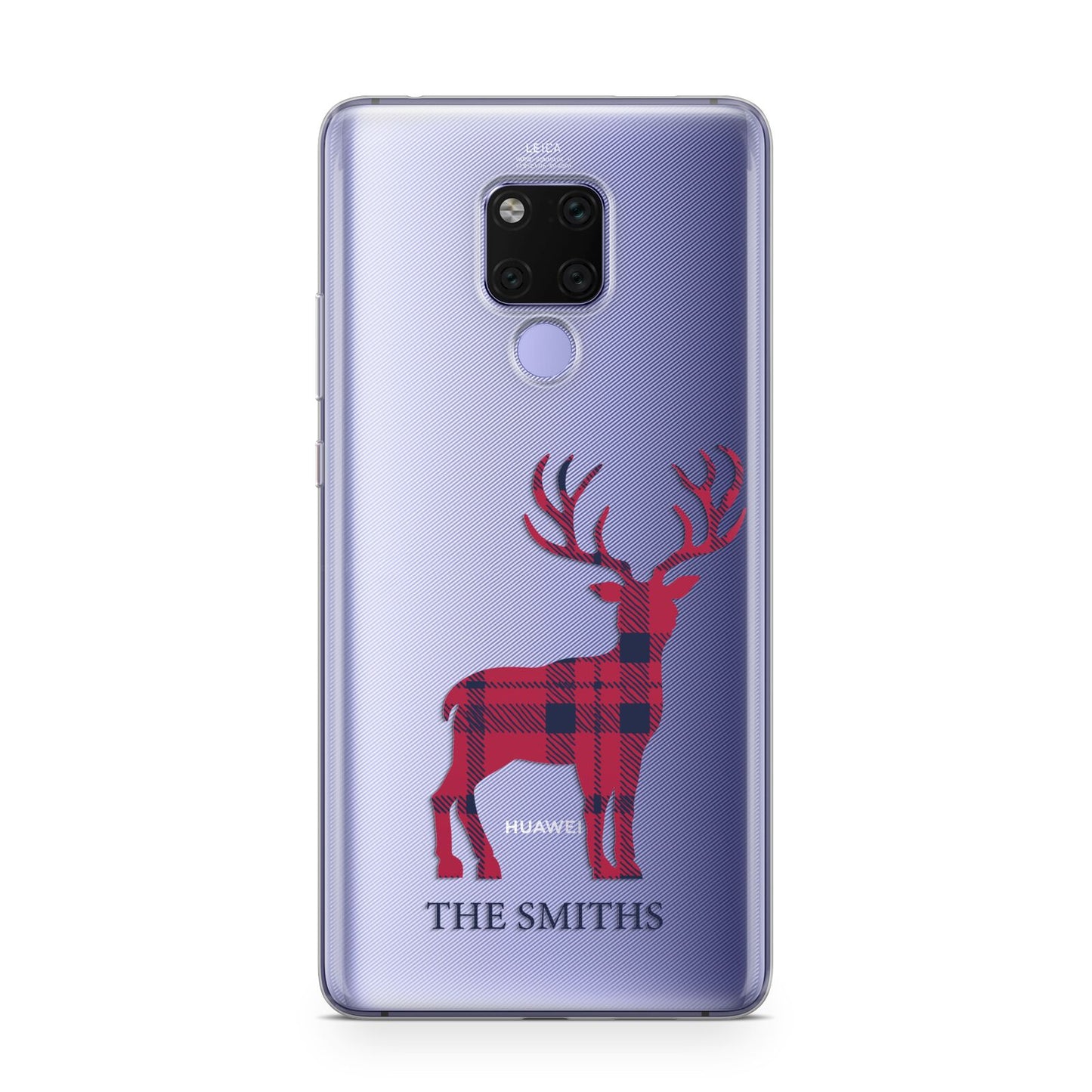 Christmas Tartan Reindeer Personalised Huawei Mate 20X Phone Case