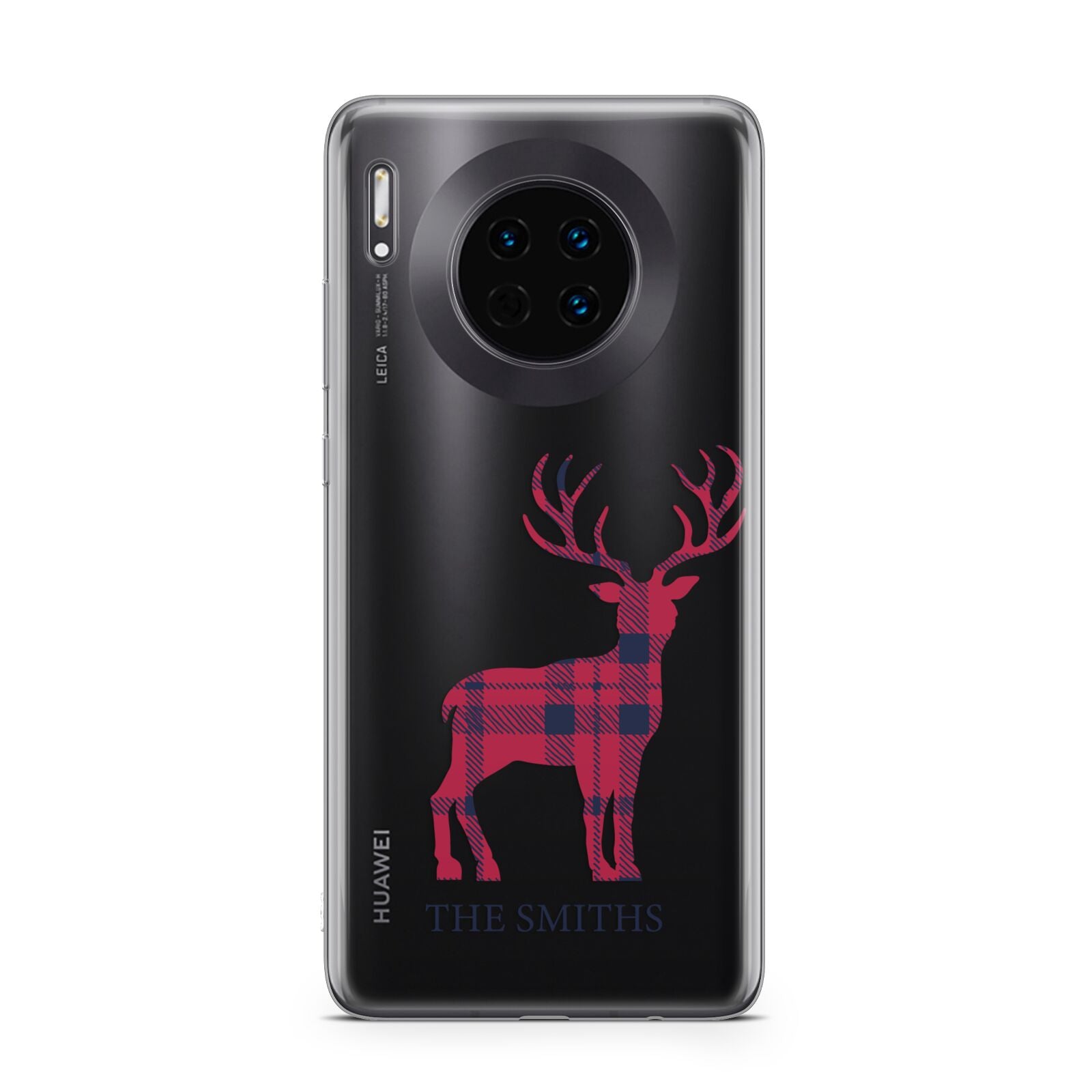 Christmas Tartan Reindeer Personalised Huawei Mate 30