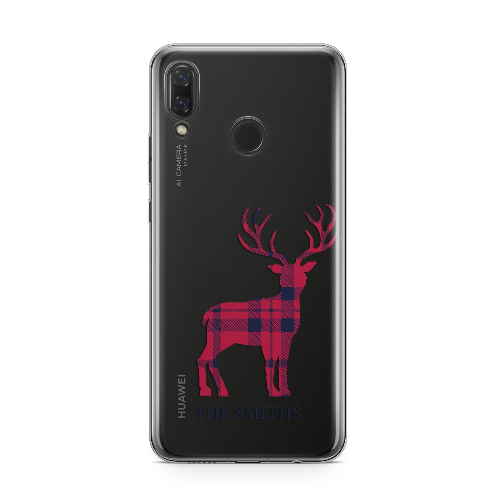 Christmas Tartan Reindeer Personalised Huawei Nova 3 Phone Case