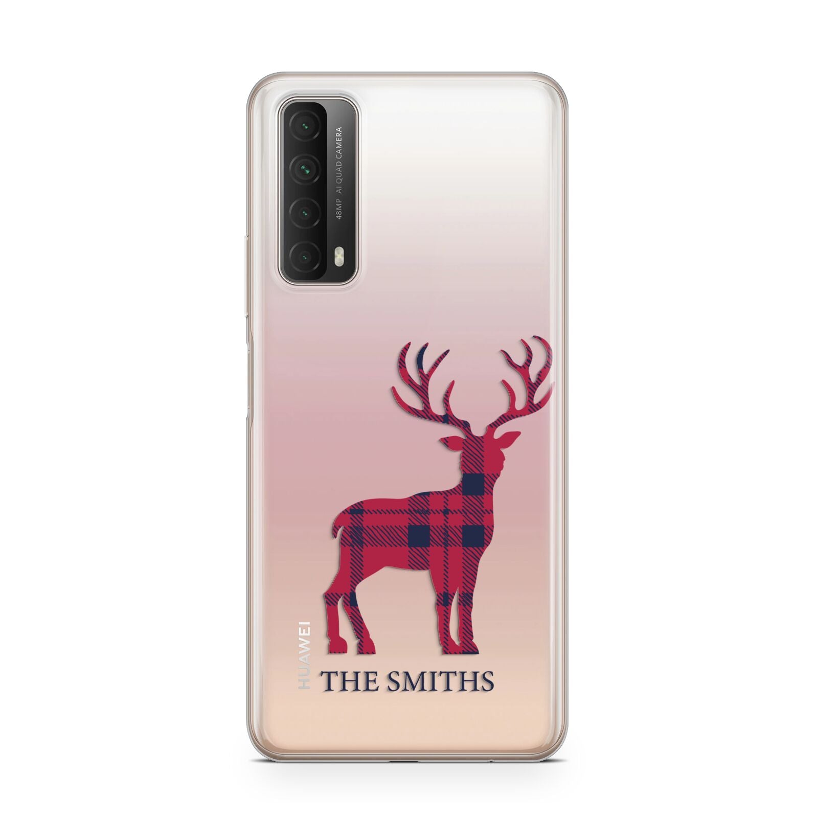 Christmas Tartan Reindeer Personalised Huawei P Smart 2021