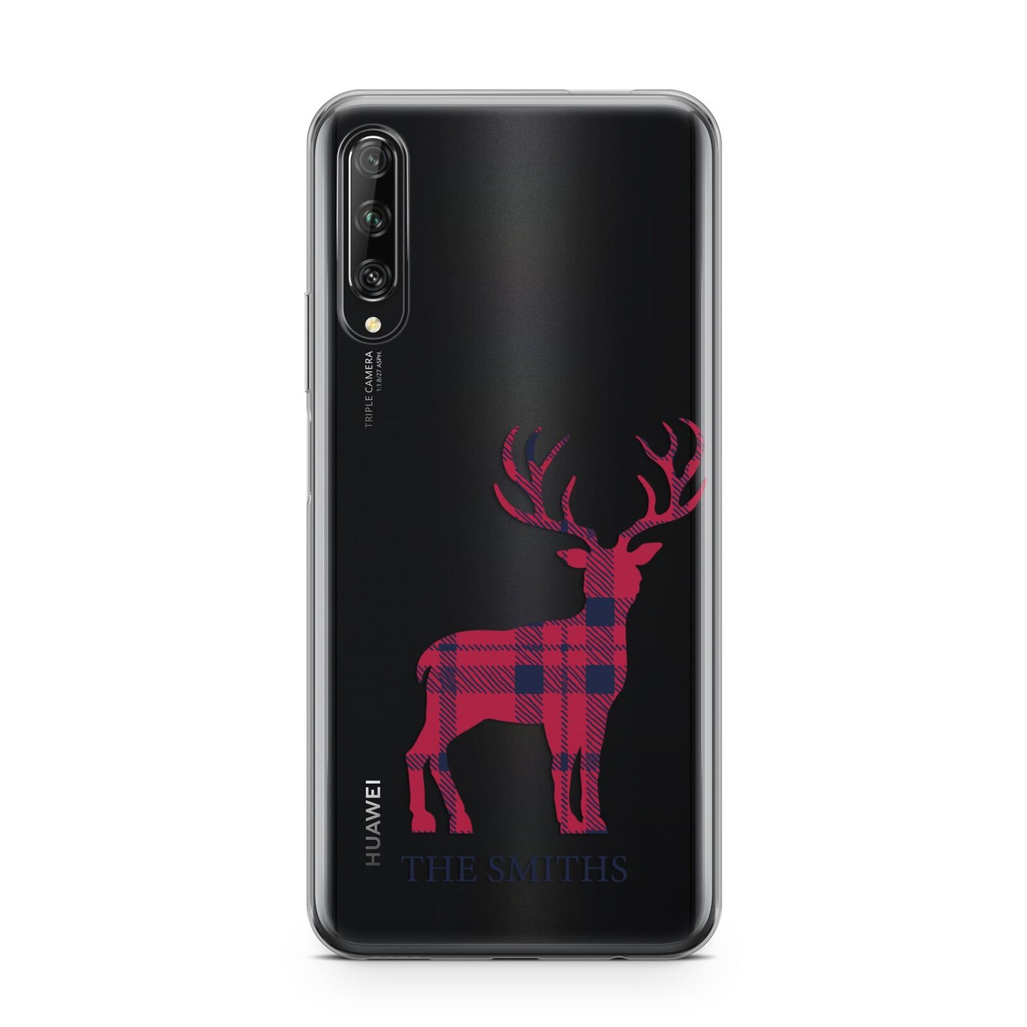 Christmas Tartan Reindeer Personalised Huawei P Smart Pro 2019