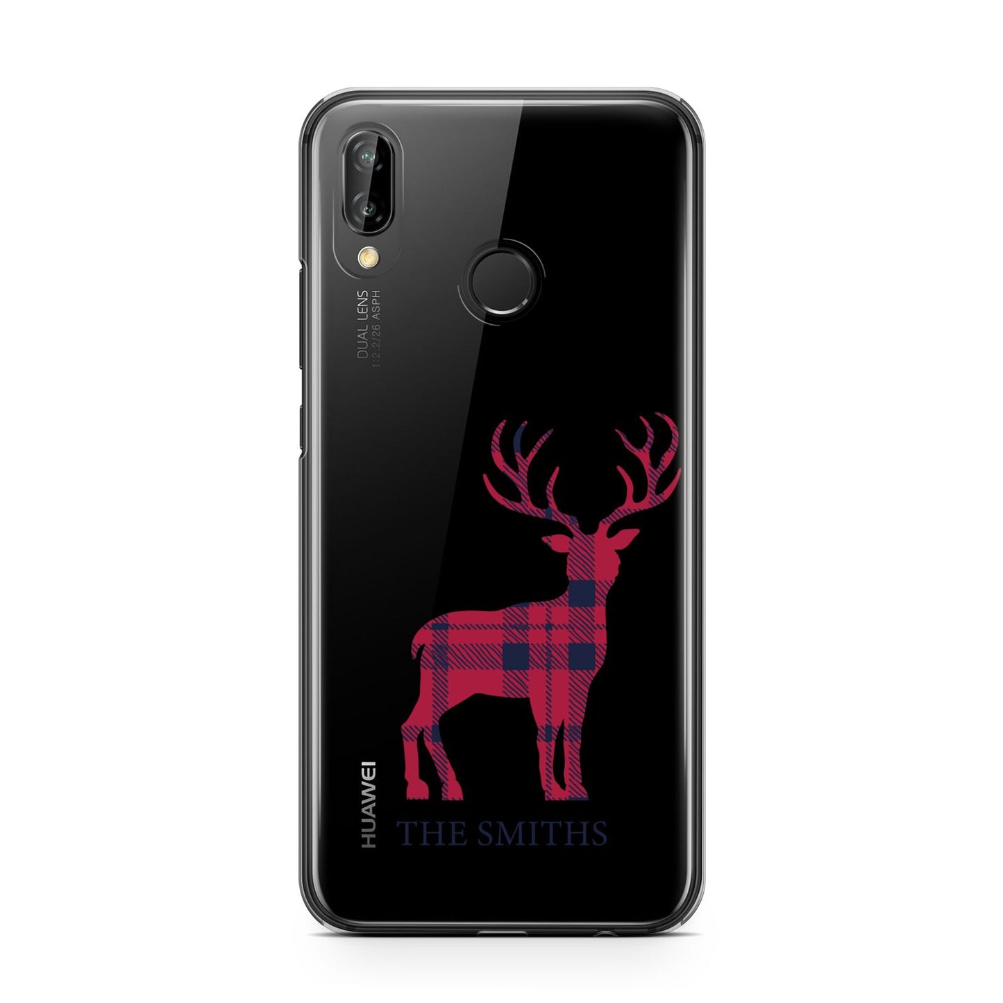 Christmas Tartan Reindeer Personalised Huawei P20 Lite Phone Case