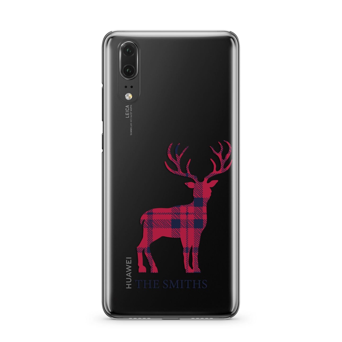 Christmas Tartan Reindeer Personalised Huawei P20 Phone Case