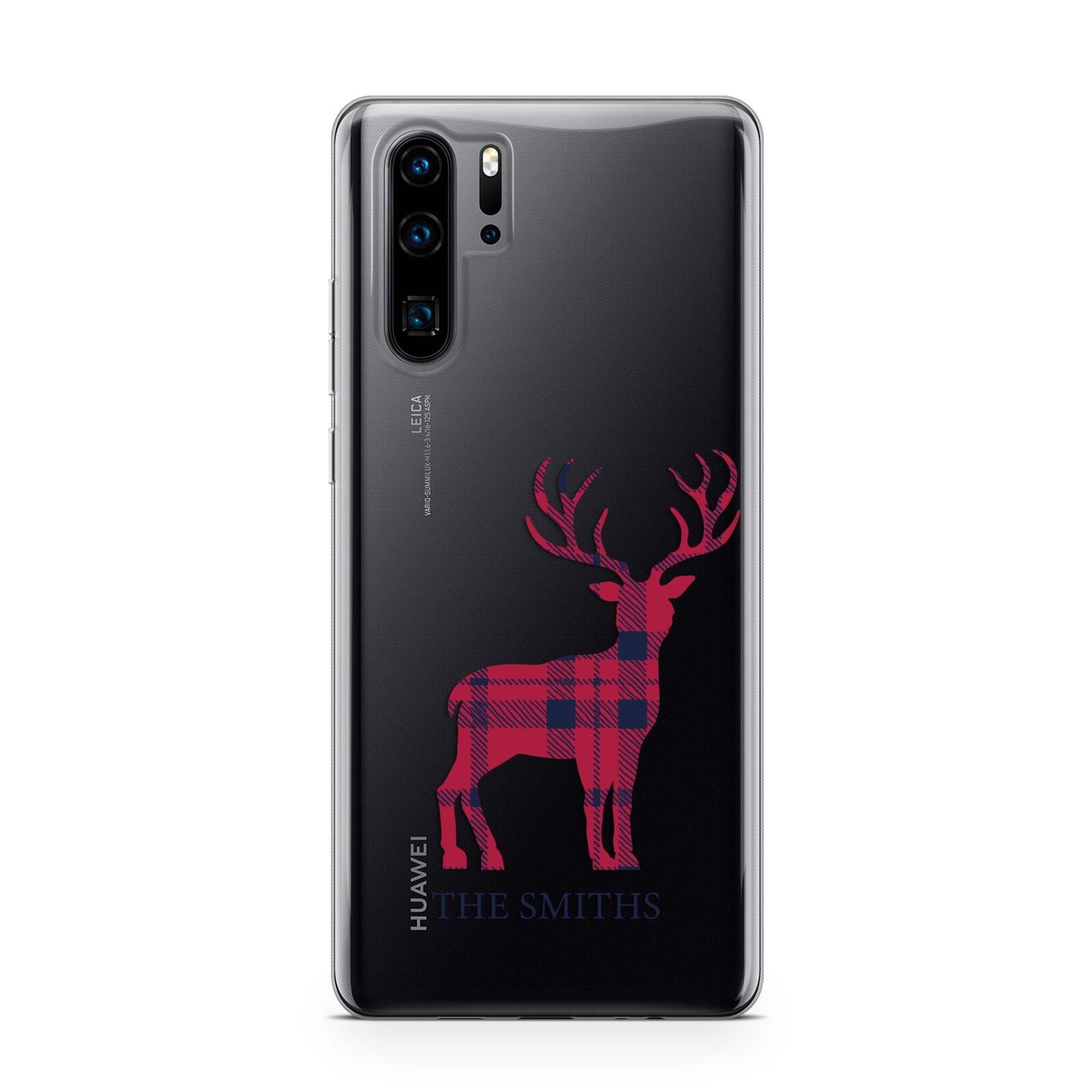 Christmas Tartan Reindeer Personalised Huawei P30 Pro Phone Case