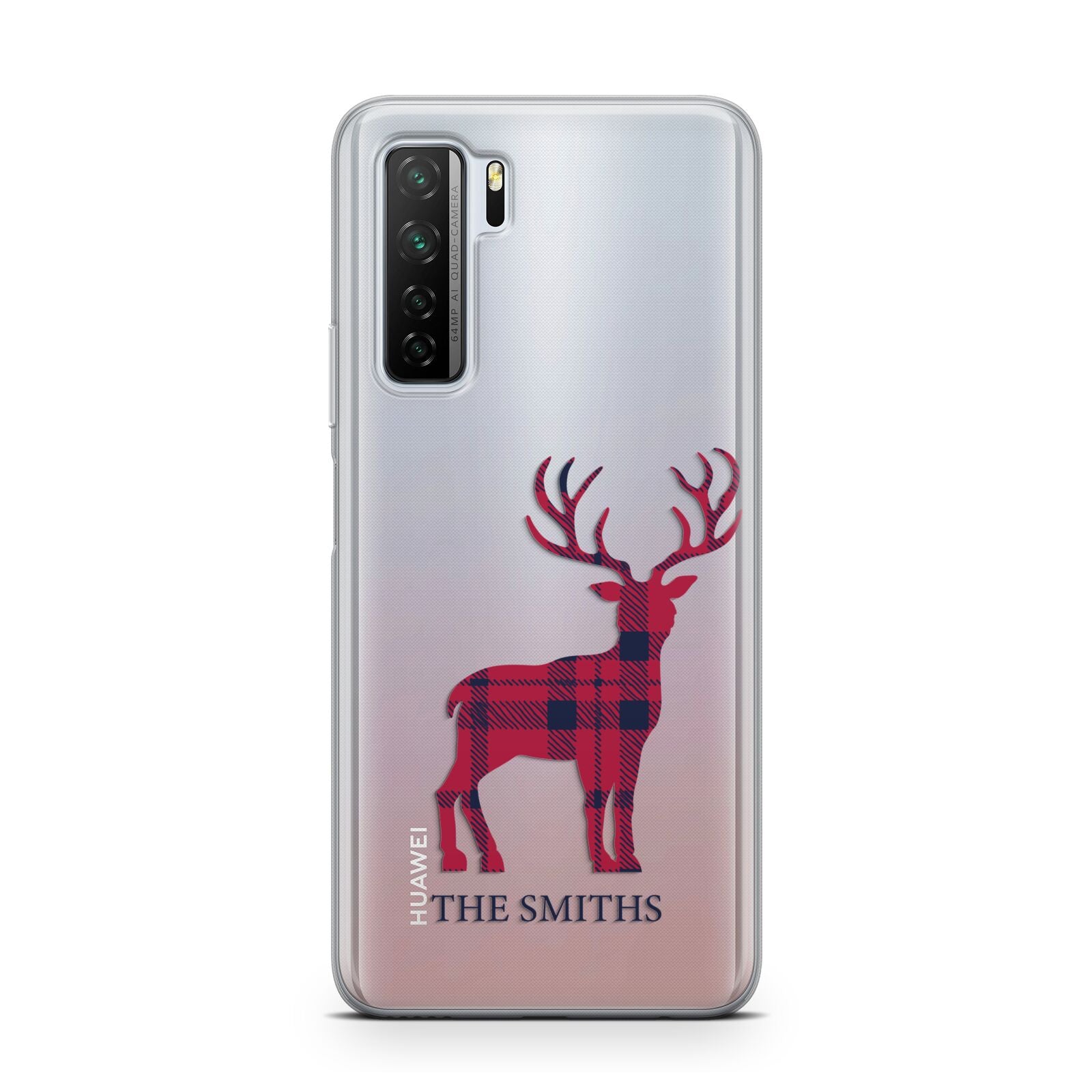 Christmas Tartan Reindeer Personalised Huawei P40 Lite 5G Phone Case