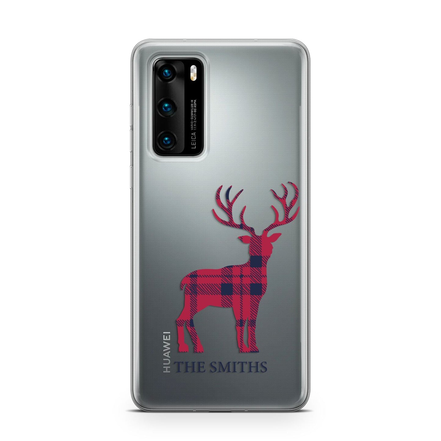 Christmas Tartan Reindeer Personalised Huawei P40 Phone Case