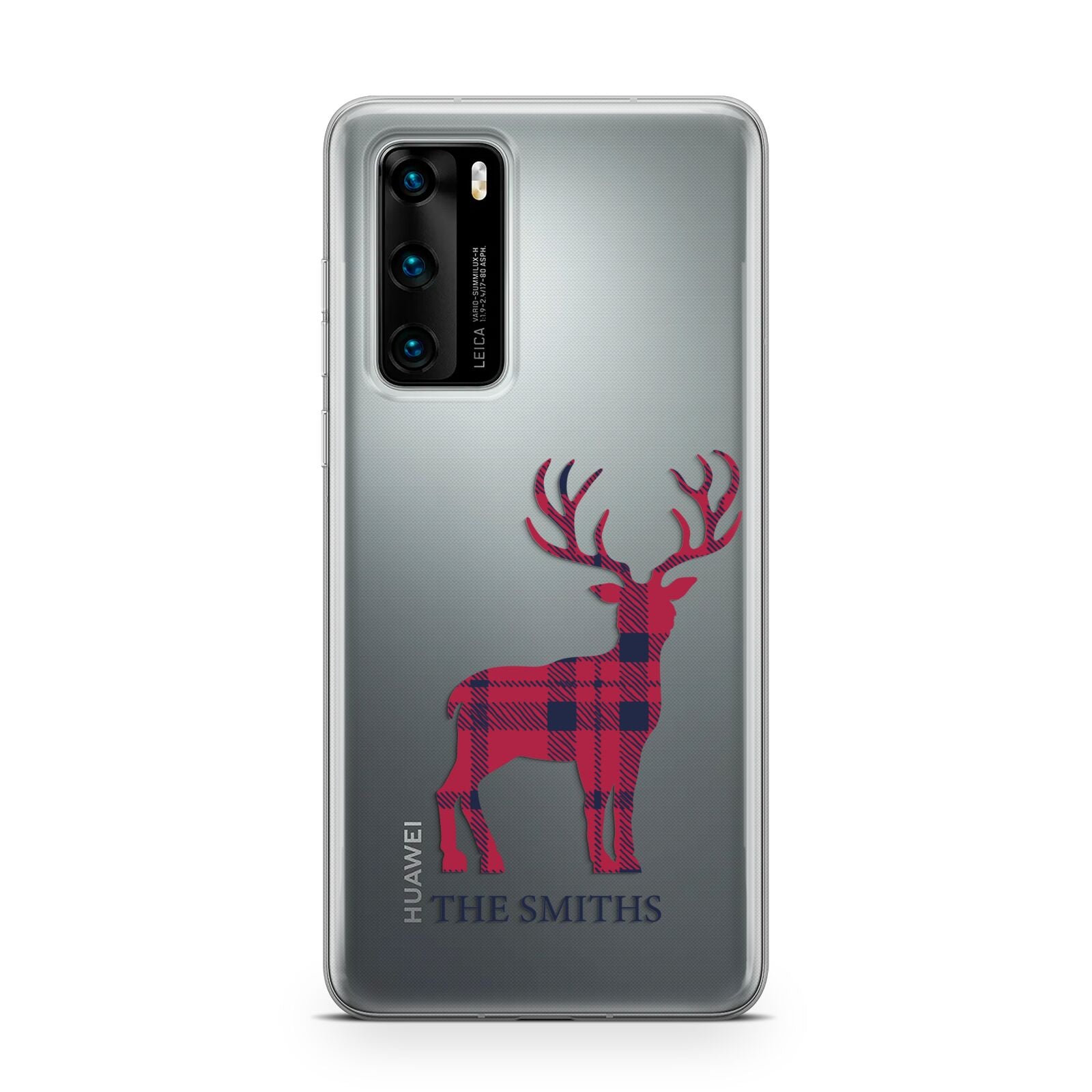 Christmas Tartan Reindeer Personalised Huawei P40 Phone Case