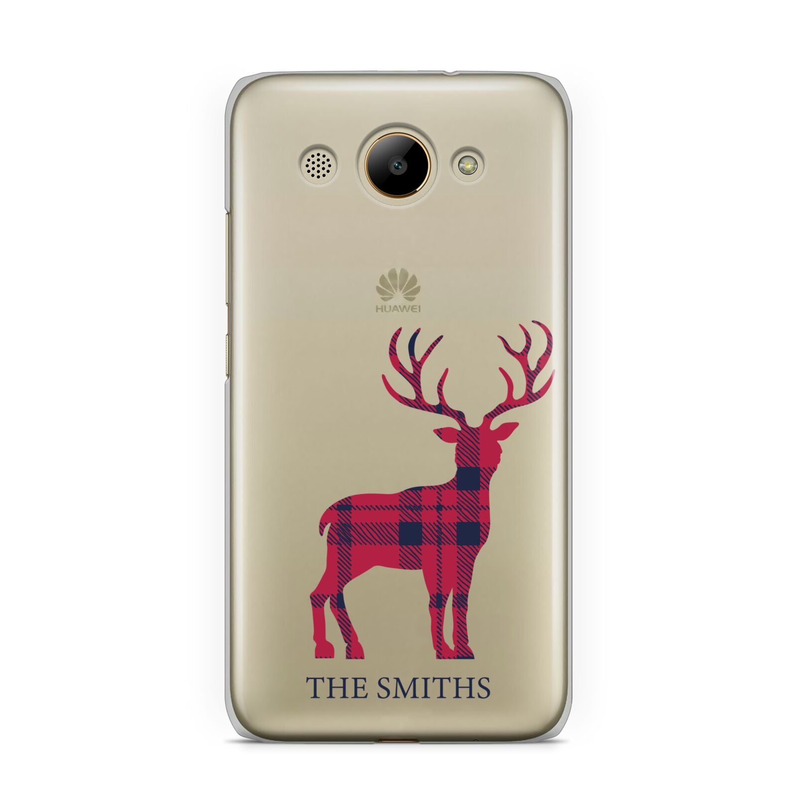 Christmas Tartan Reindeer Personalised Huawei Y3 2017