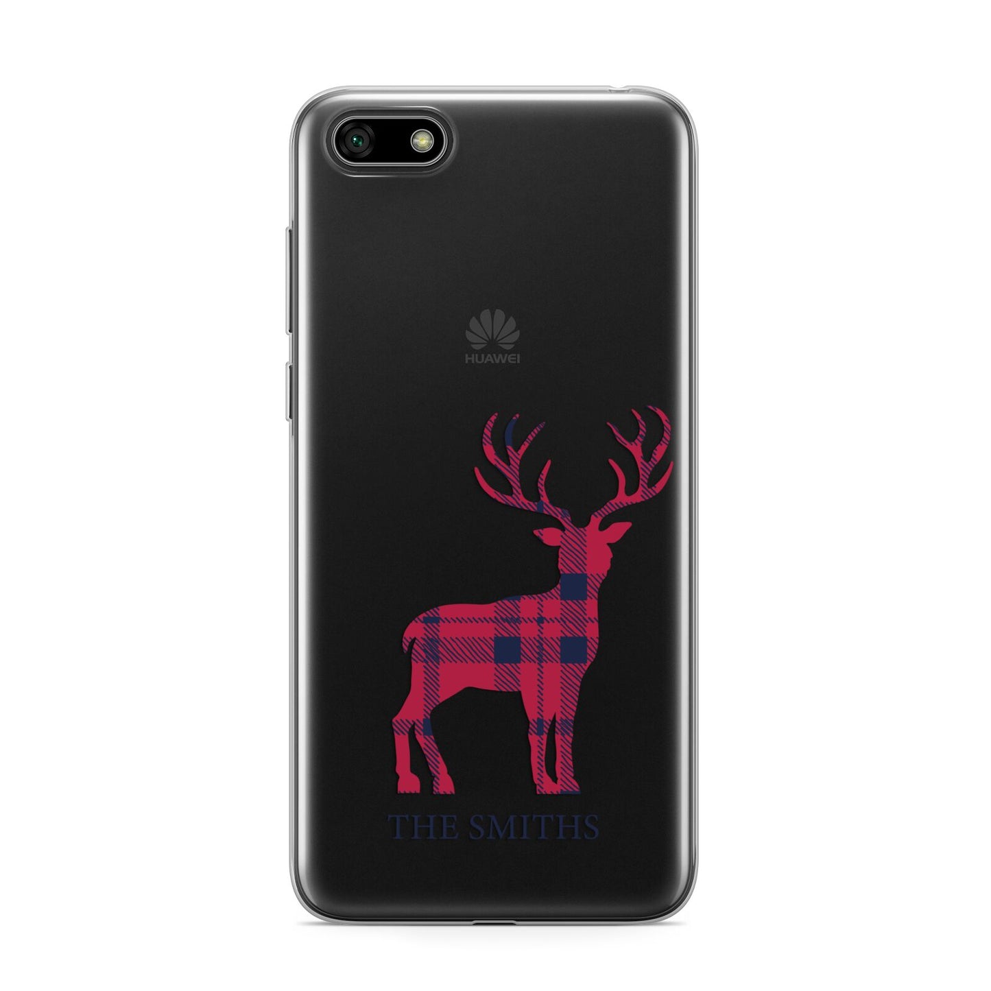 Christmas Tartan Reindeer Personalised Huawei Y5 Prime 2018 Phone Case