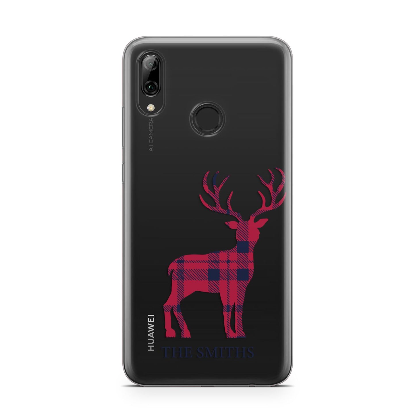 Christmas Tartan Reindeer Personalised Huawei Y7 2019