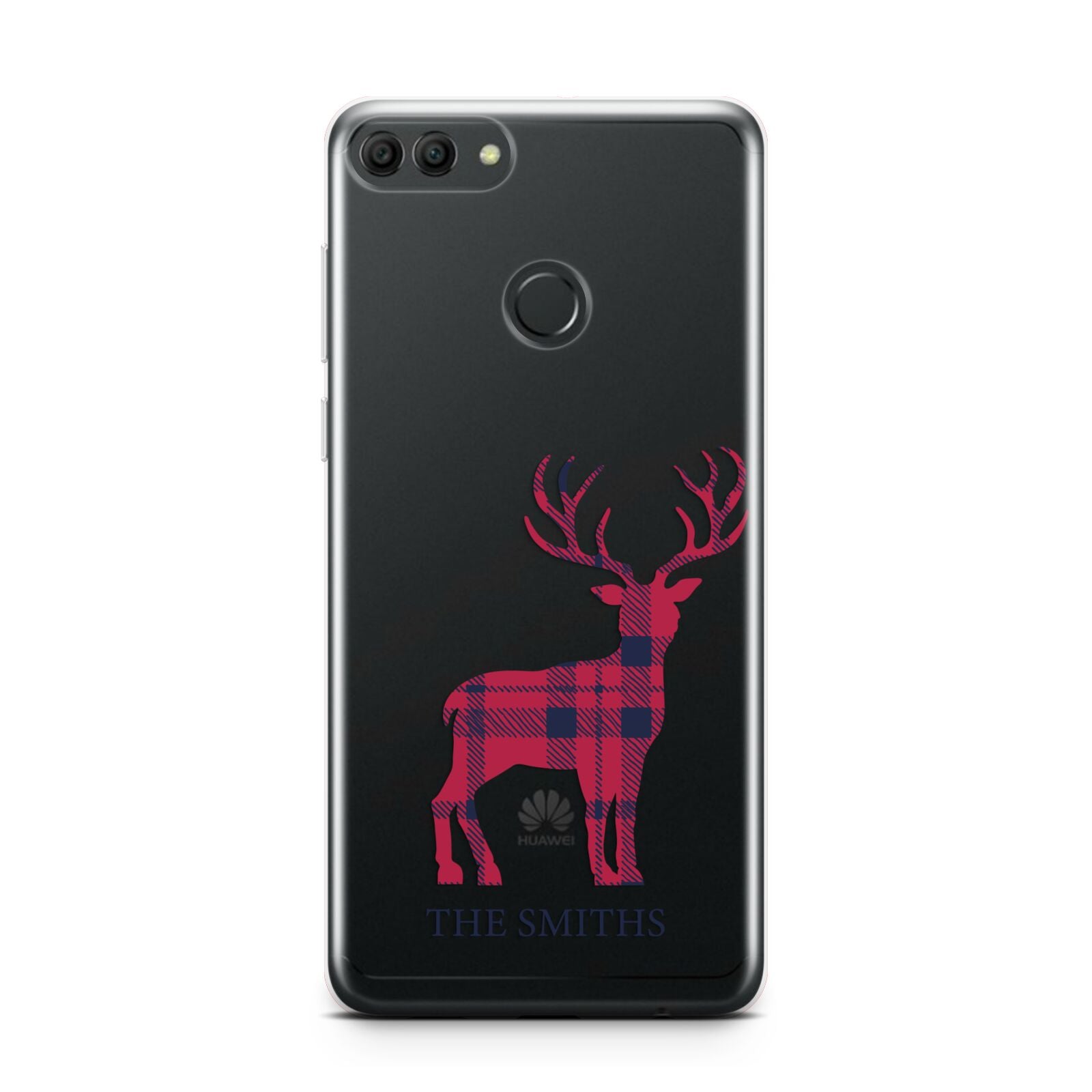 Christmas Tartan Reindeer Personalised Huawei Y9 2018