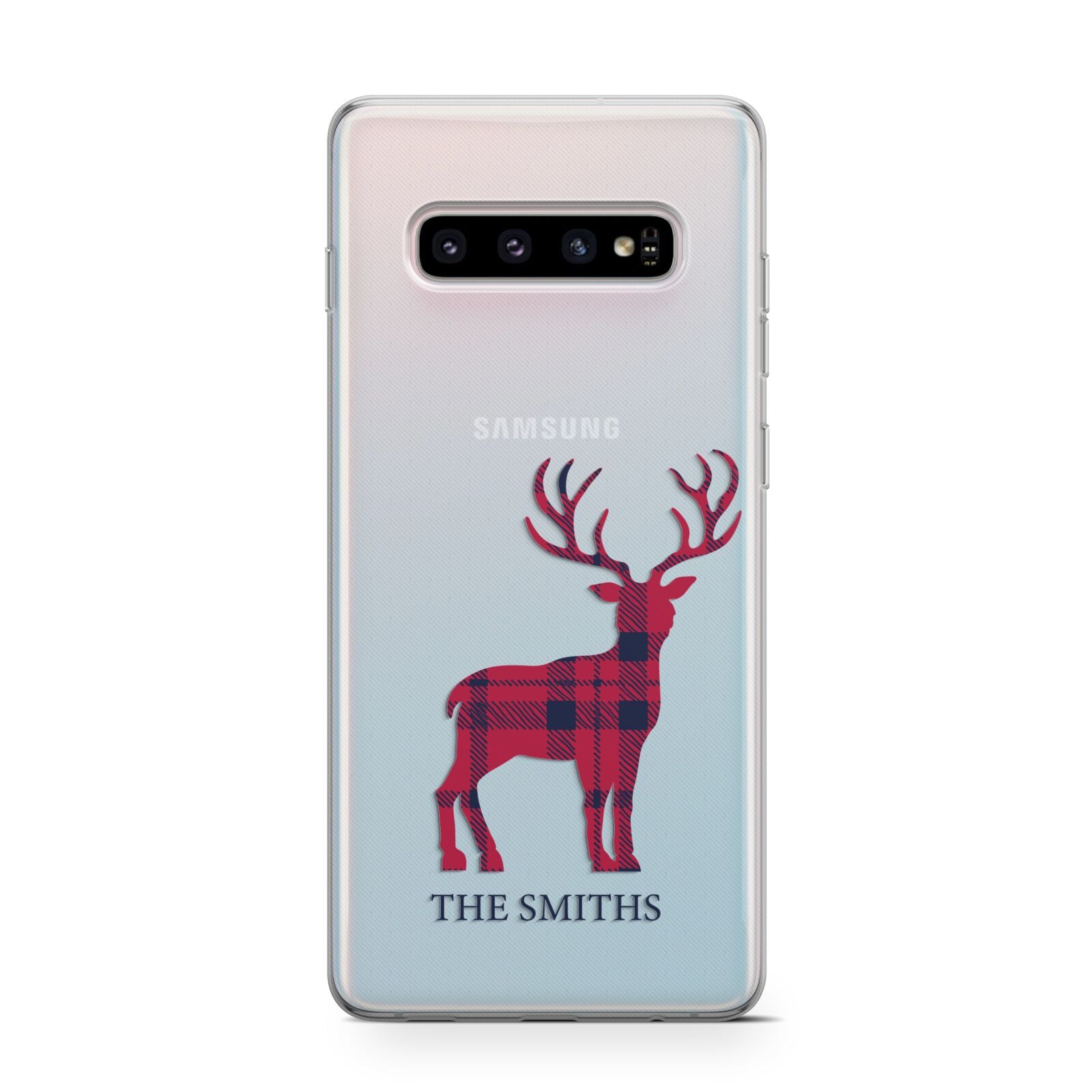 Christmas Tartan Reindeer Personalised Protective Samsung Galaxy Case